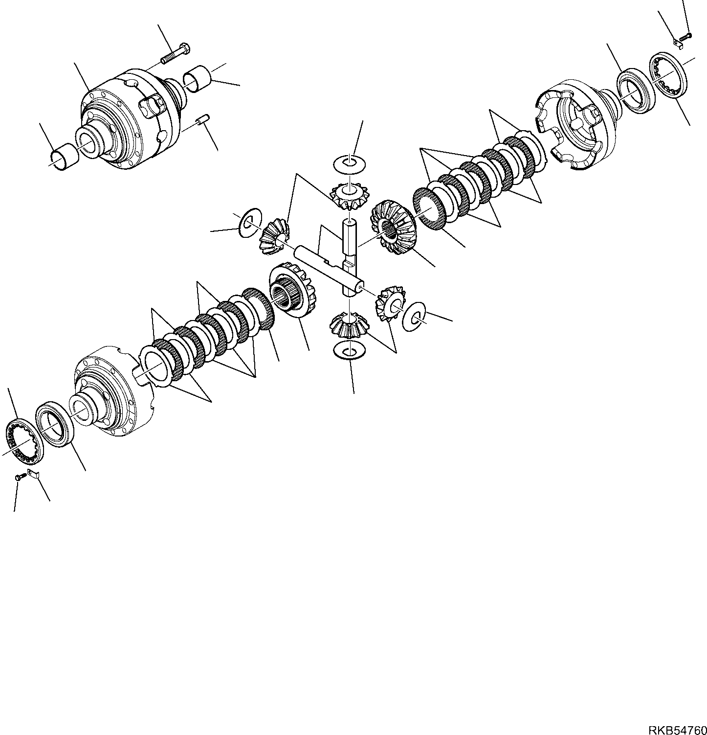 Komatsu parts book diagram for WB93S-5E0 S/N F20466- UP: REAR AXLE (4/10)