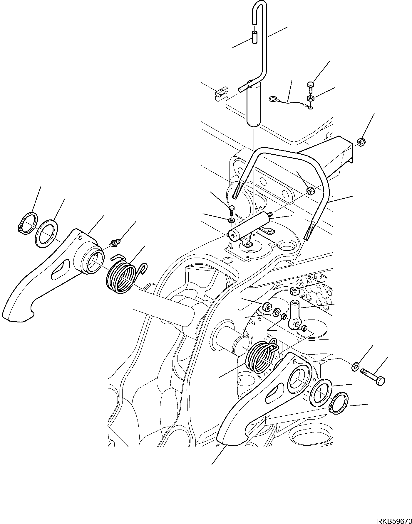 Komatsu parts book diagram for WB93S-5E0 S/N F20466- UP: BOOM LOCK SYSTEM
