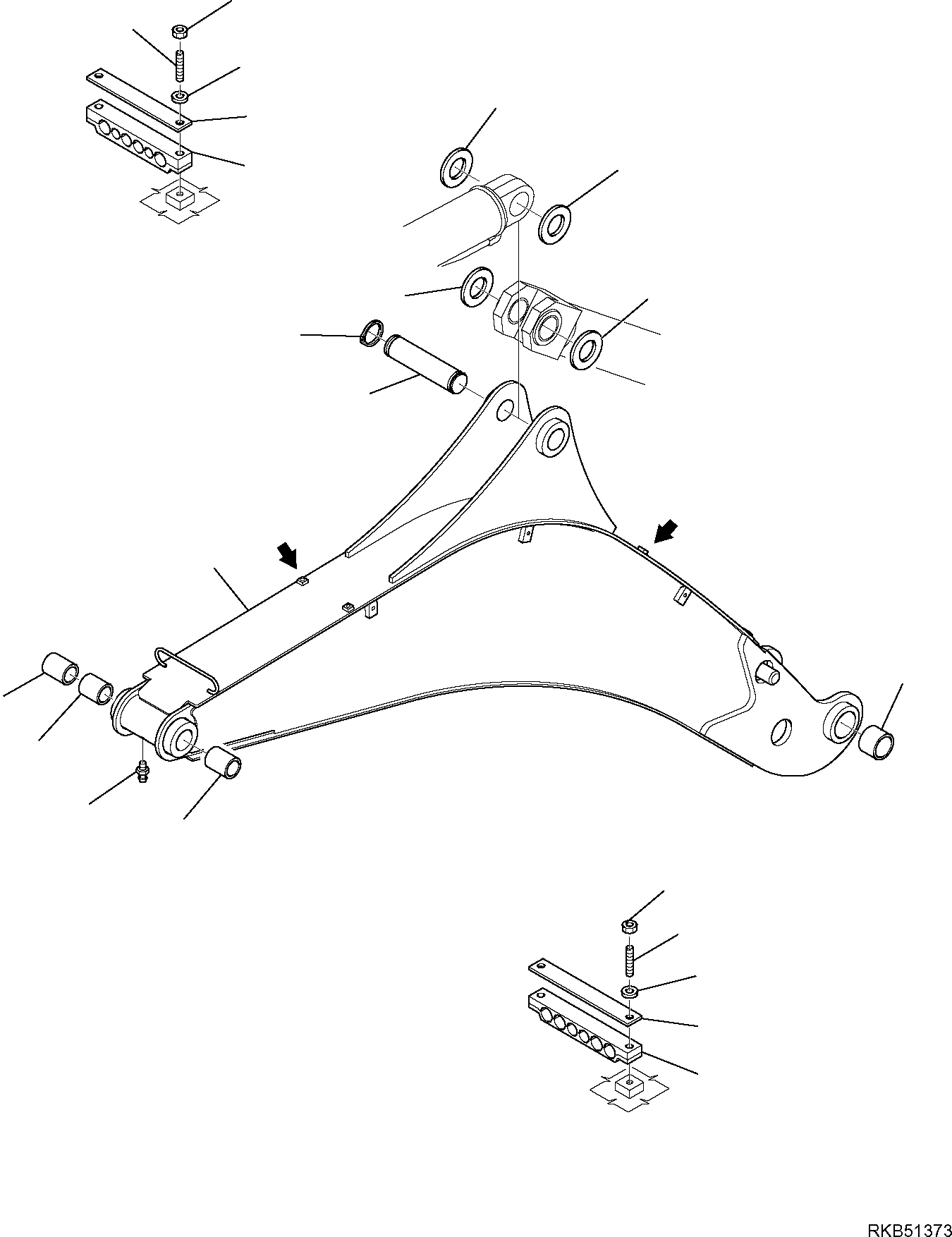Komatsu parts book diagram for WB93S-5E0 S/N F20466- UP: BOOM