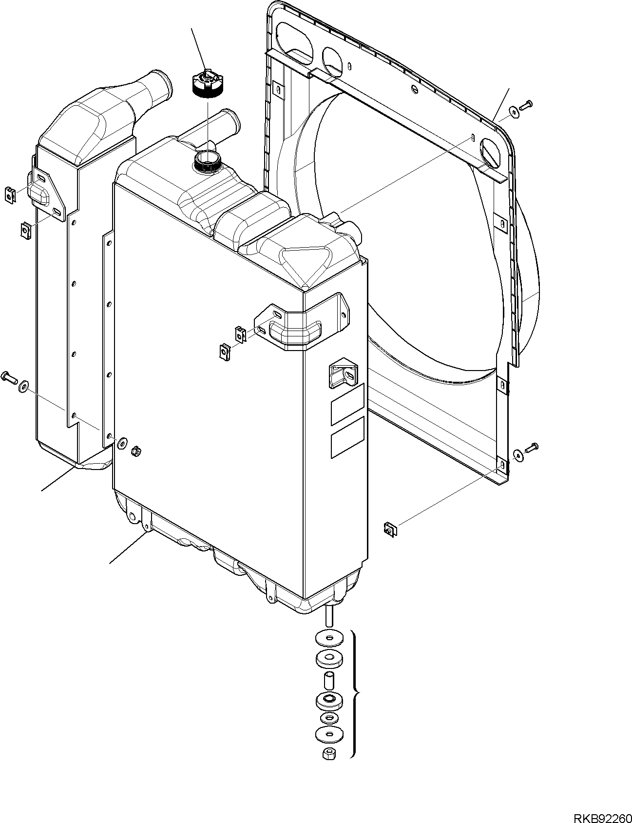 Backhoeloaders Komatsu / WB97R-5E0 S/N F80211 - UP(WB97R5E1) / RADIATOR (3/3)(B-1217 : 1217)