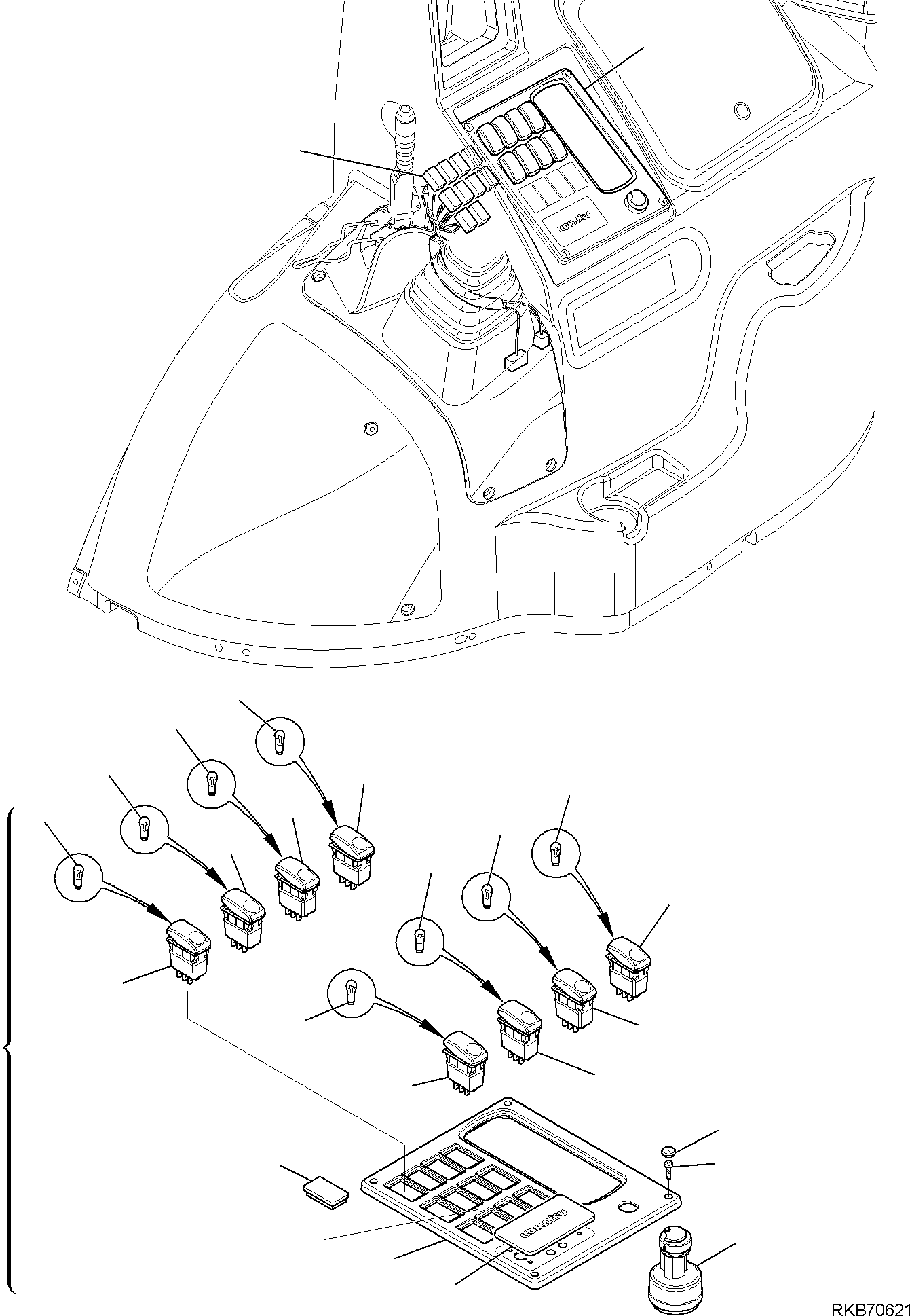 Backhoeloaders Komatsu / WB97R-5E0 S/N F80211 - UP(WB97R5E1) / ELECTRICAL SYSTEM (CAB) (5/5)(B-1575 : 1575)