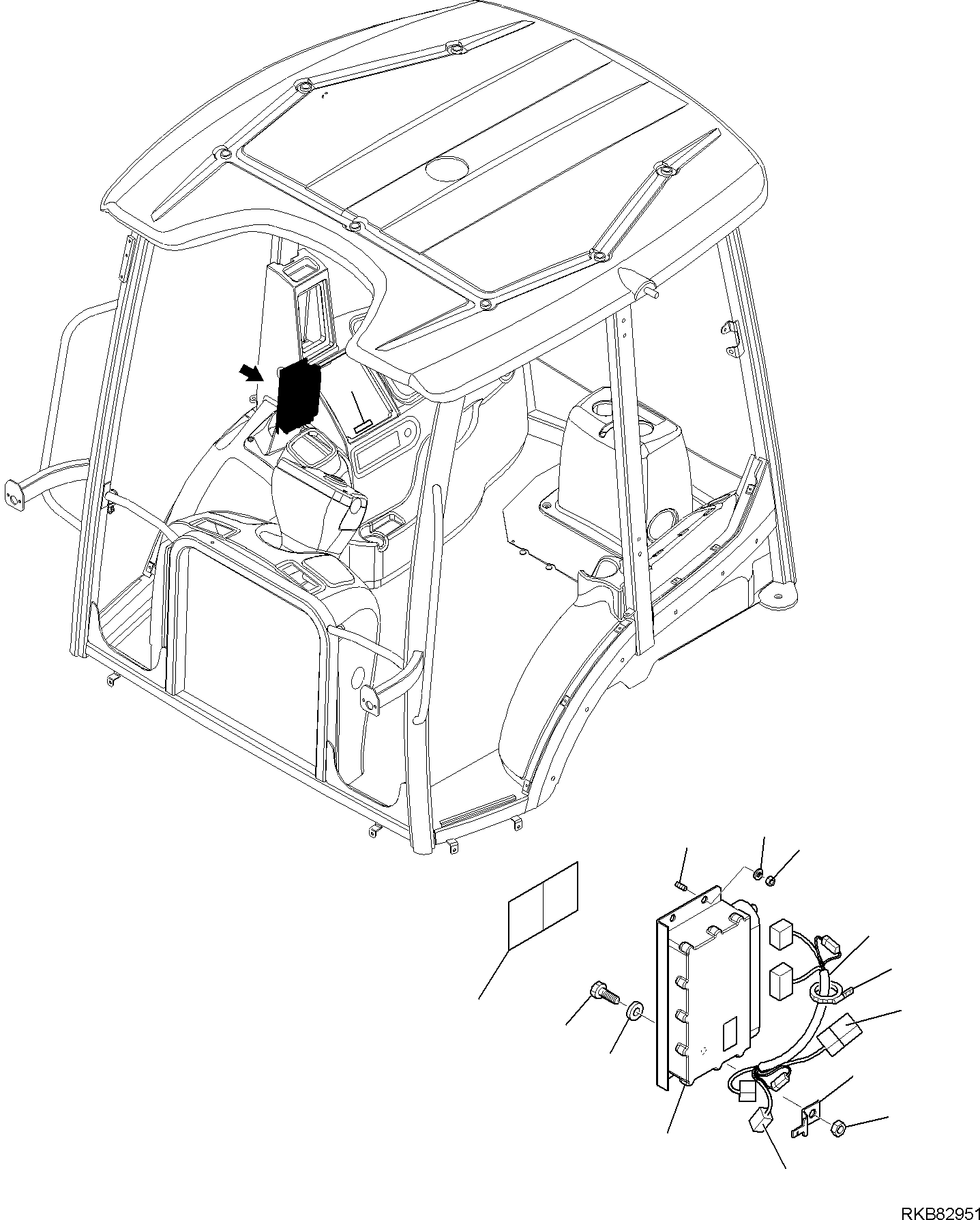 Backhoeloaders Komatsu / WB97R-5E0 S/N F80211 - UP(WB97R5E1) / ELECTRICAL SYSTEM (KOMTRAX LINE) (FOR CAB) (2/2)(B-1595 : 1595)