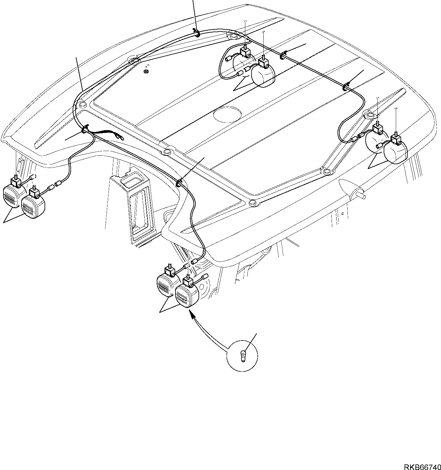 Backhoeloaders Komatsu / WB97R-5E0 S/N F80211 - UP(WB97R5E1) / SUPPLEMENTARY WORK LIGHTS(B-1610 : 1610)