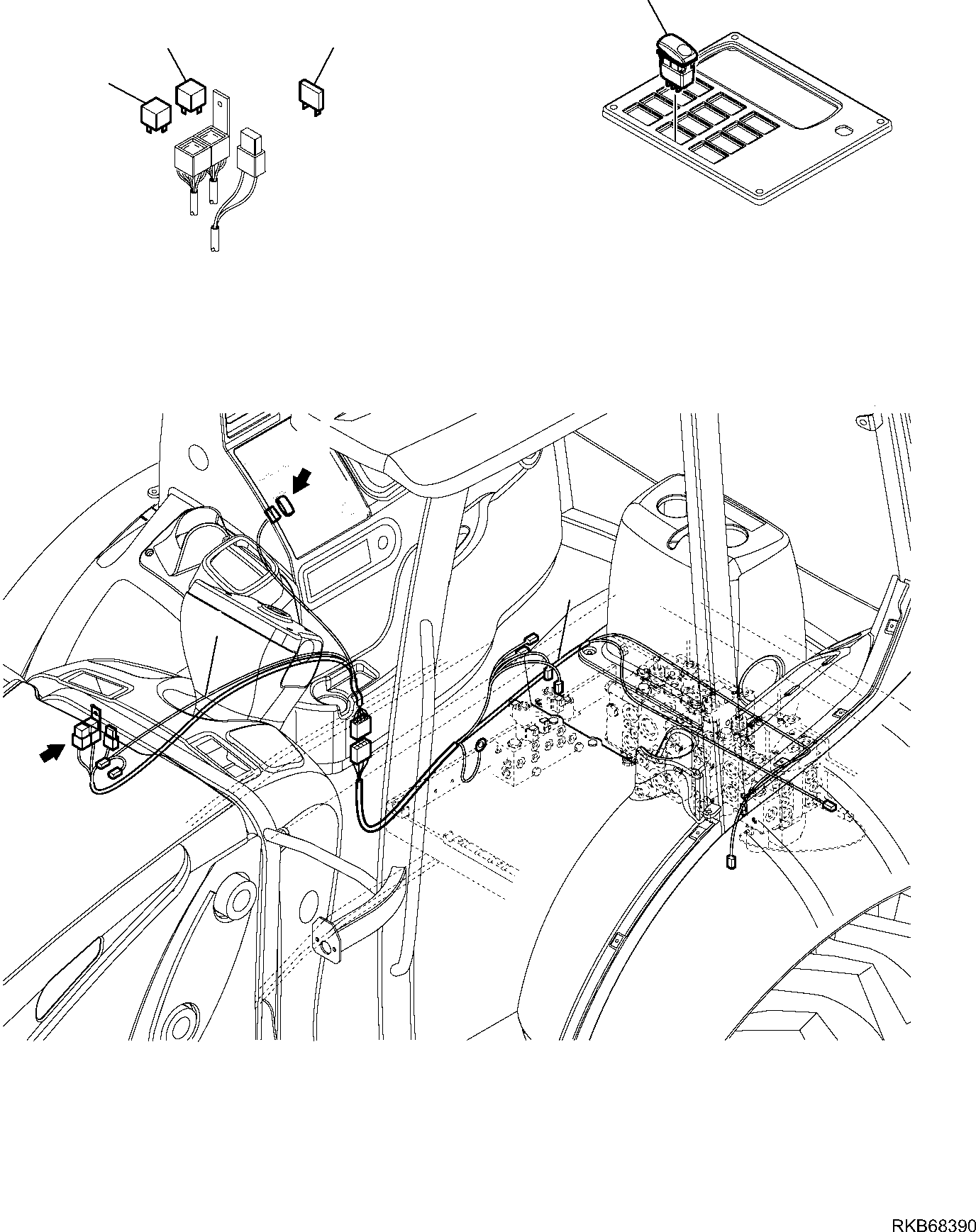 Backhoeloaders Komatsu / WB97R-5E0 S/N F80211 - UP(WB97R5E1) / HYDRAULIC PIPING (SLIDING PLATE LINE)(B-1650 : 1650)