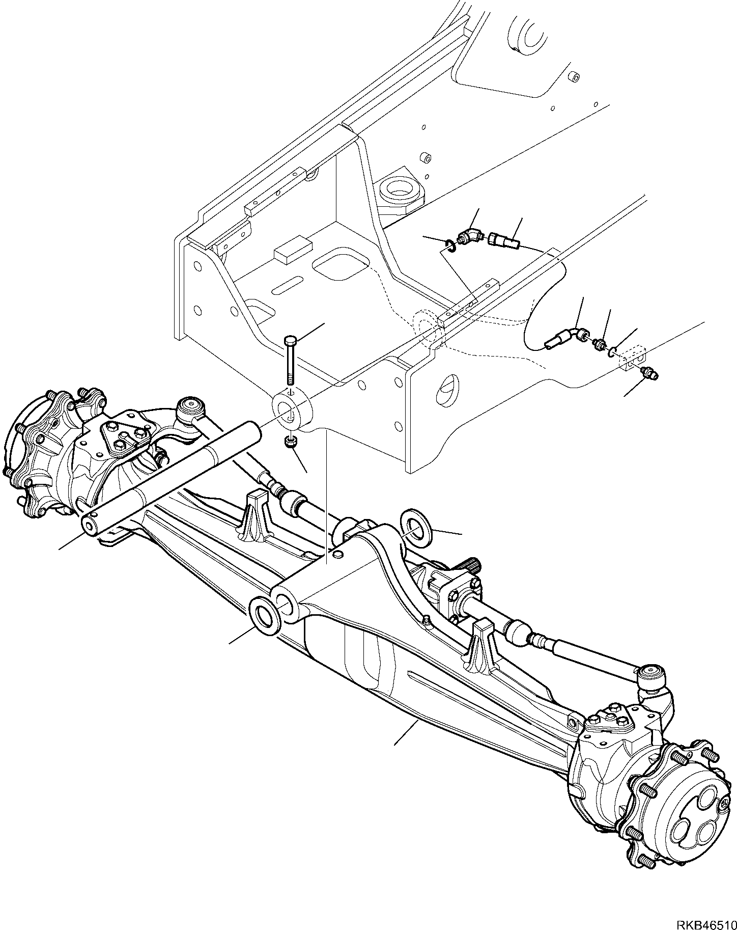 Backhoeloaders Komatsu / WB97R-5E0 S/N F80211 - UP(WB97R5E1) / FRONT AXLE FIXING(C-3130 : 3130)