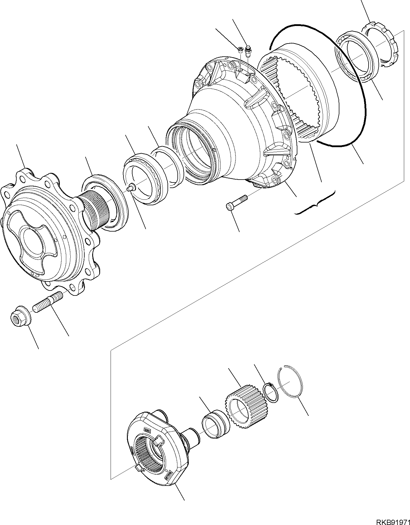 Backhoeloaders Komatsu / WB97R-5E0 S/N F80211 - UP(WB97R5E1) / REAR AXLE (6/8)(C-3466 : 3466)