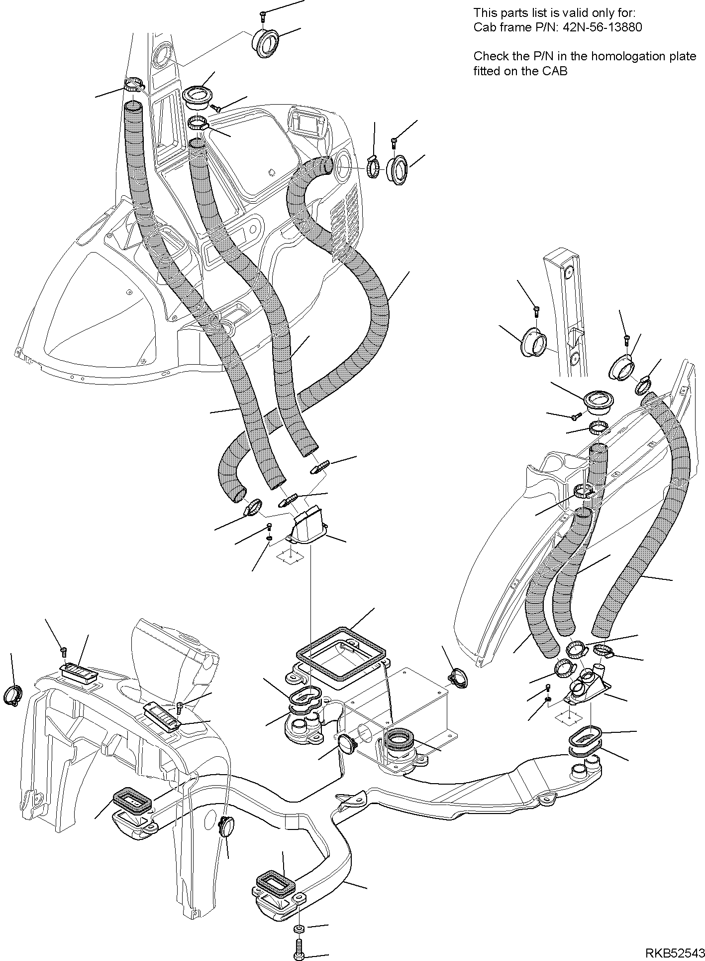 Backhoeloaders Komatsu / WB97R-5E0 S/N F80211 - UP(WB97R5E1) / AIR CONDITIONING SYSTEM (4/5)(E-5860 : 5860)