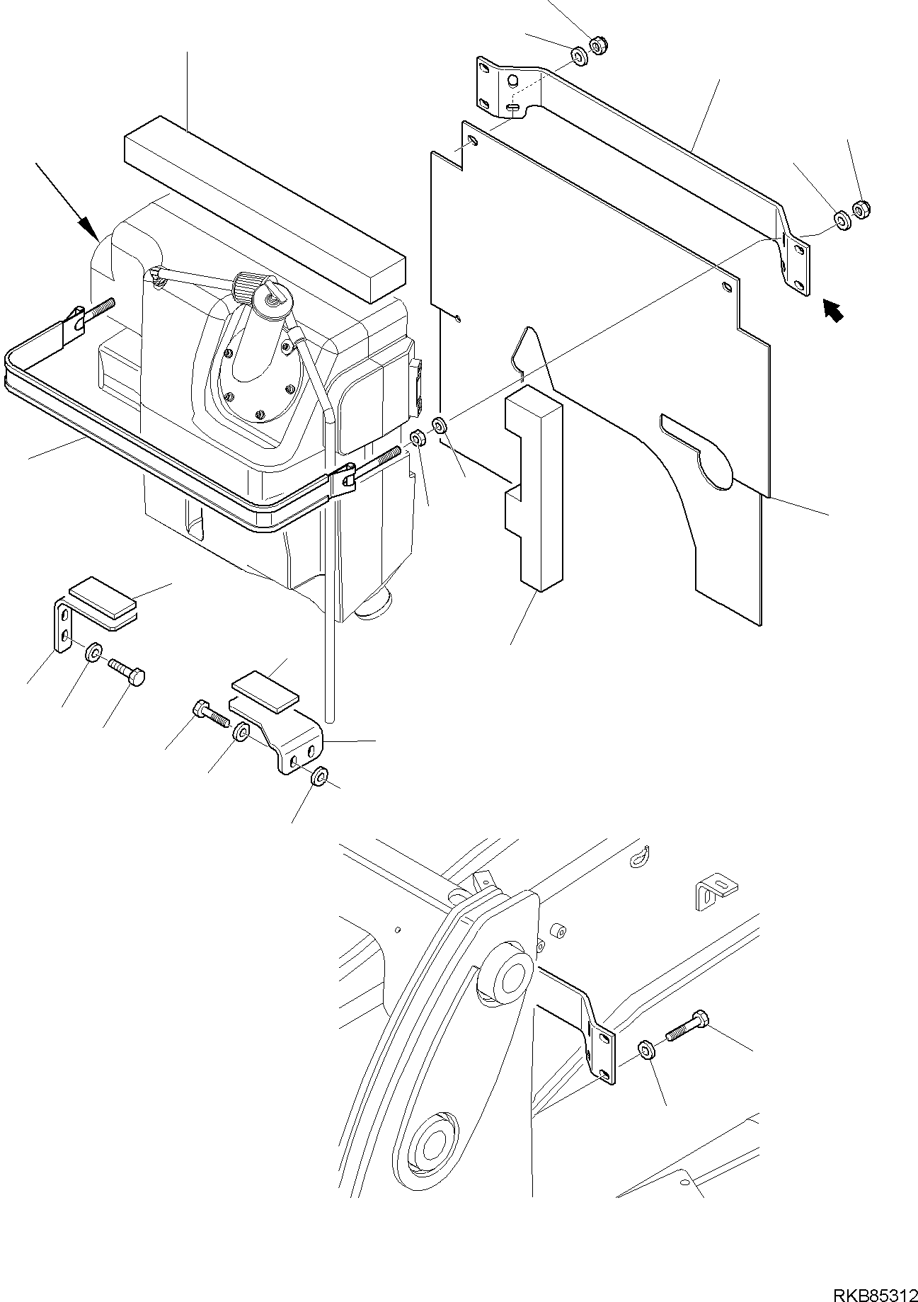 Backhoeloaders Komatsu / WB97R-5E0 S/N F80211 - UP(WB97R5E1) / HYDRAULIC OIL TANK FIXING(F-6010 : 6010)