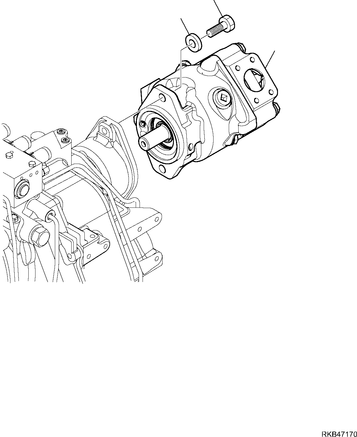 Backhoeloaders Komatsu / WB97R-5E0 S/N F80211 - UP(WB97R5E1) / HYDRAULIC PUMP (FIXING PARTS)(F-6100 : 6100)