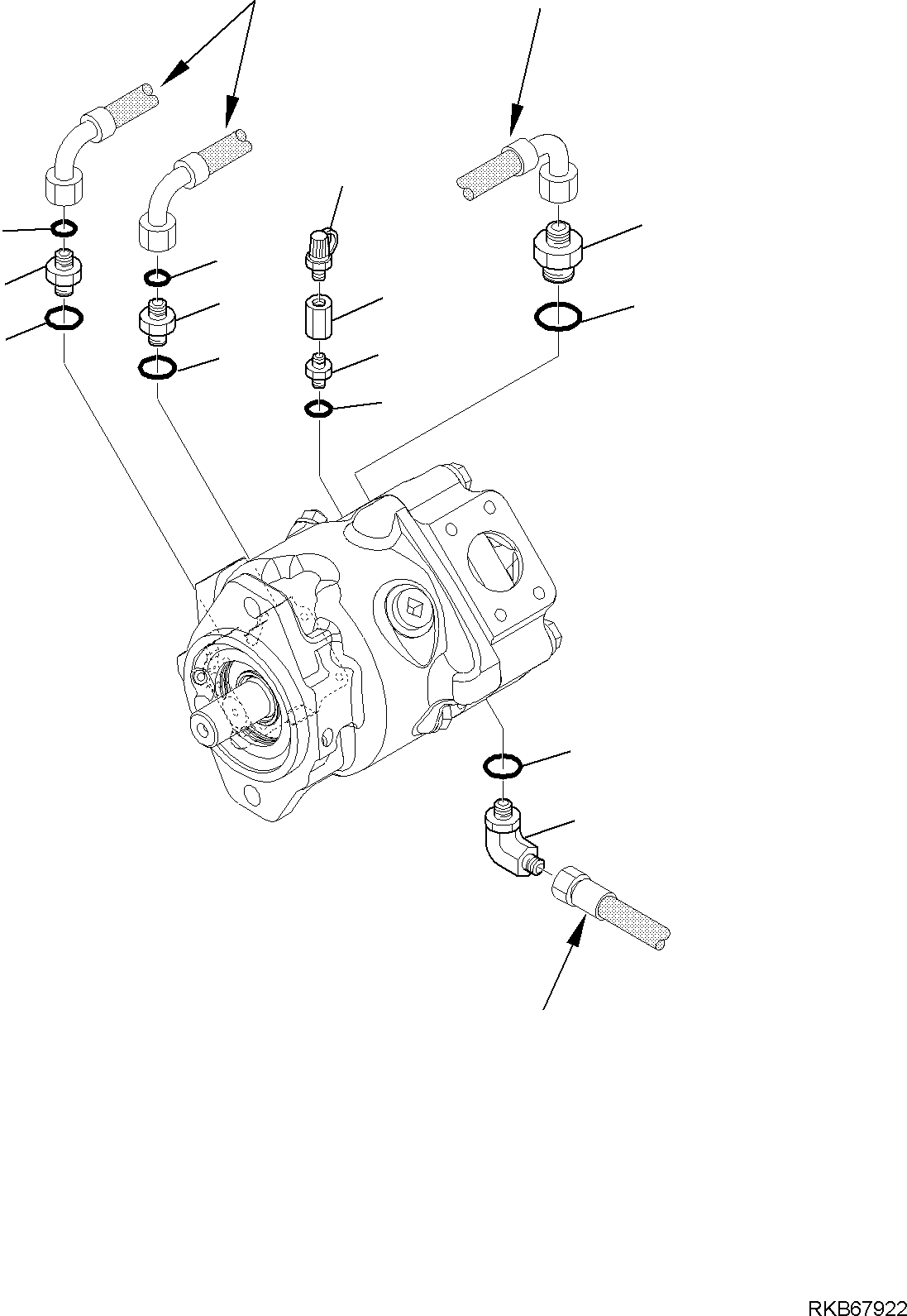 Backhoeloaders Komatsu / WB97R-5E0 S/N F80211 - UP(WB97R5E1) / HYDRAULIC PUMP (CONNECTING PARTS)(F-6105 : 6105)