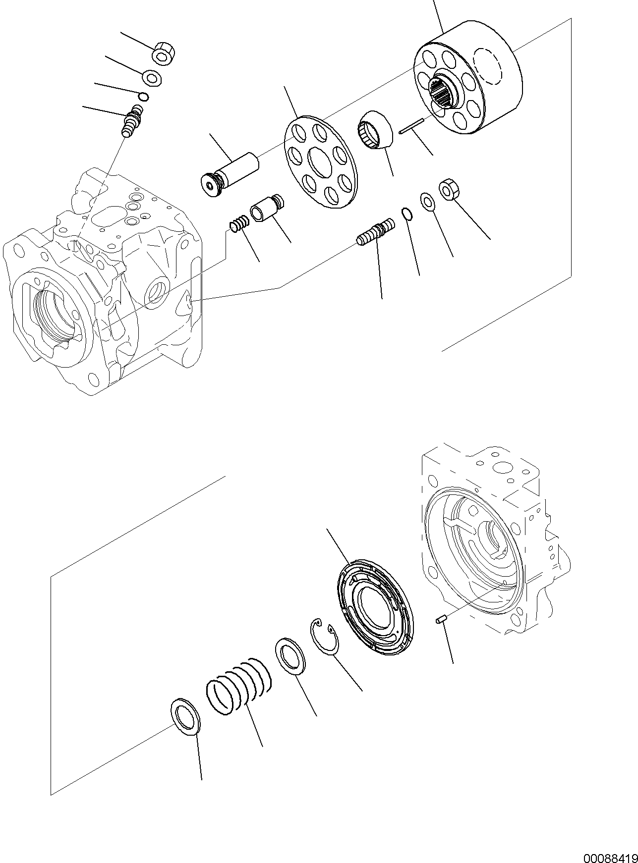 Backhoeloaders Komatsu / WB97R-5E0 S/N F80211 - UP(WB97R5E1) / HYDRAULIC PUMP (2/5)(F-6141 : 6141)