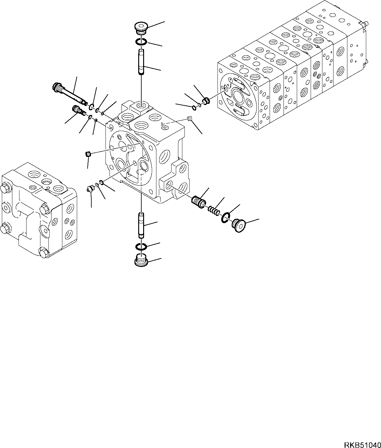 Backhoeloaders Komatsu / WB97R-5E0 S/N F80211 - UP(WB97R5E1) / 10-SPOOL CONTROL VALVE (5/16)(F-6268 : 6268)
