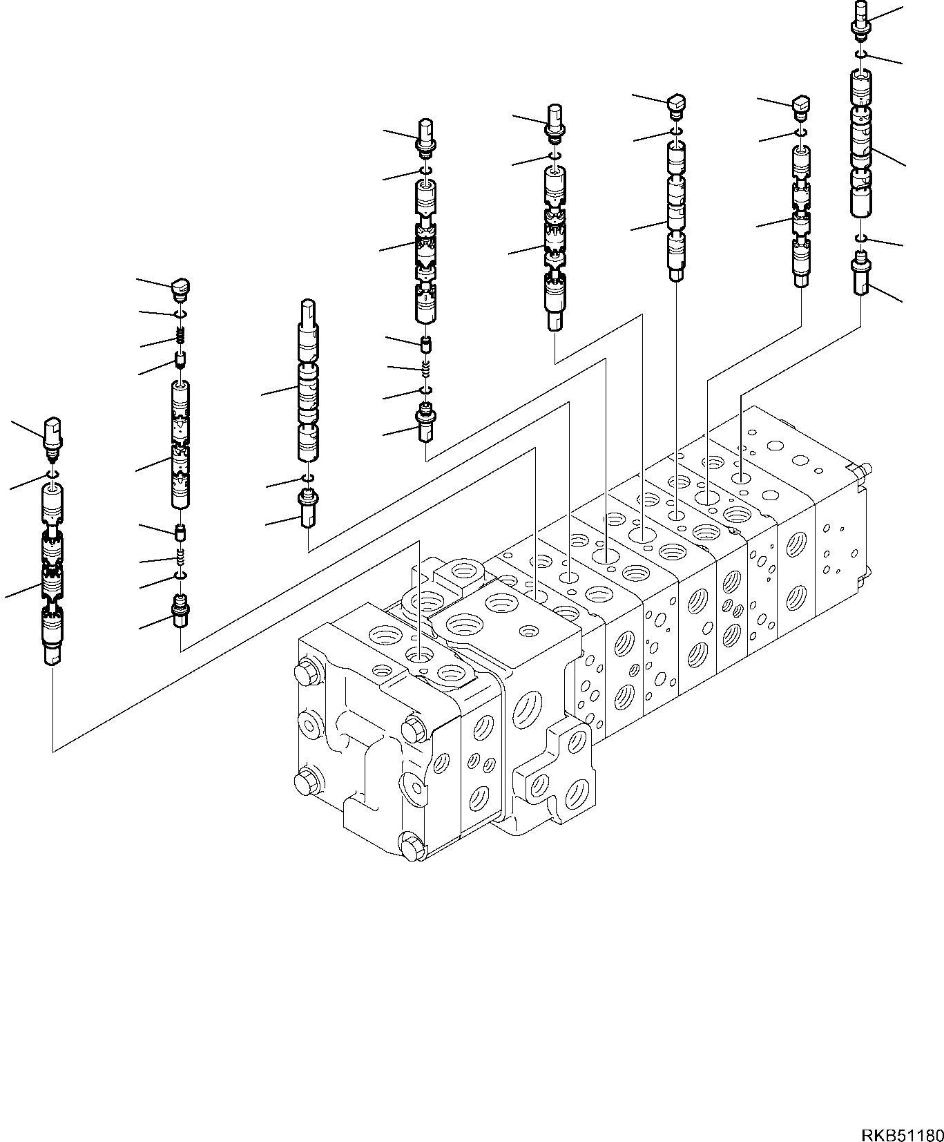 Backhoeloaders Komatsu / WB97R-5E0 S/N F80211 - UP(WB97R5E1) / 10-SPOOL CONTROL VALVE (6/16)(F-6270 : 6270)