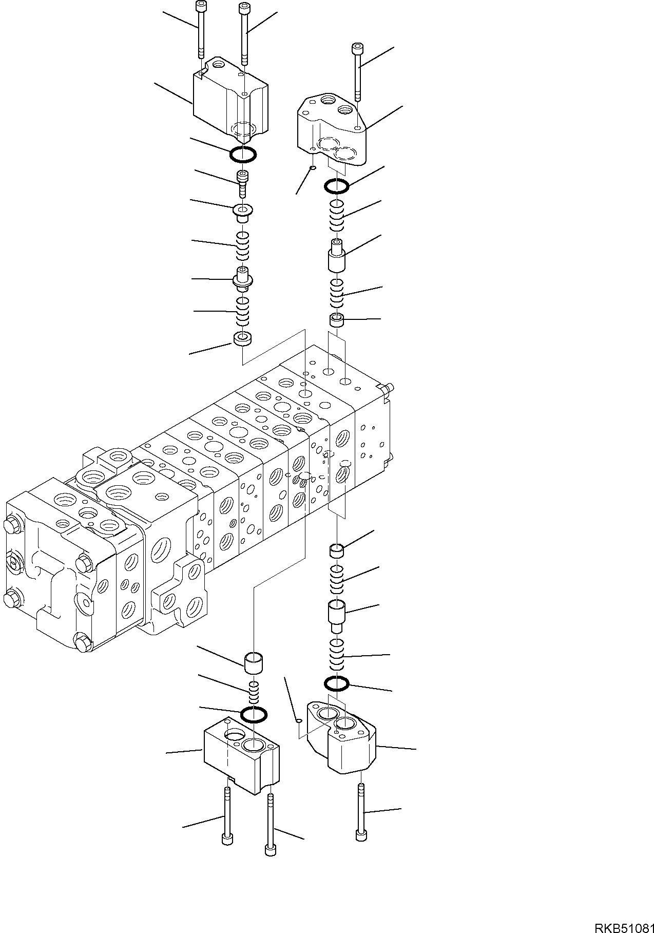 Backhoeloaders Komatsu / WB97R-5E0 S/N F80211 - UP(WB97R5E1) / 10-SPOOL CONTROL VALVE (9/16)(F-6276 : 6276)
