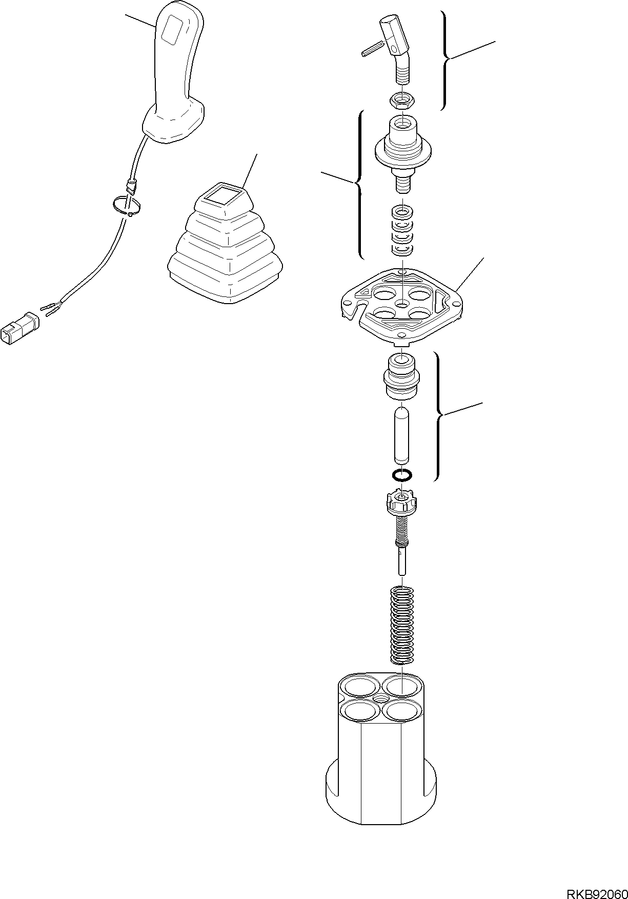 Backhoeloaders Komatsu / WB97R-5E0 S/N F80211 - UP(WB97R5E1) / BACKHOE PPC VALVE, R.H. (WITH BACKHOE PATTERN CHANGE)(F-6315 : 6315)