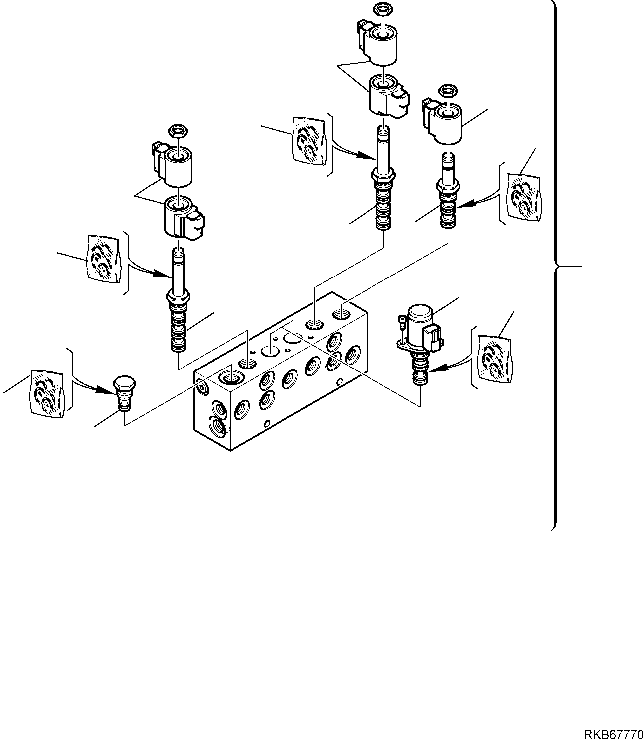 Backhoeloaders Komatsu / WB97R-5E0 S/N F80211 - UP(WB97R5E1) / SERVOCONTROL FEED UNIT (WITH BUCKET 4 IN 1)(F-6365 : 6365)
