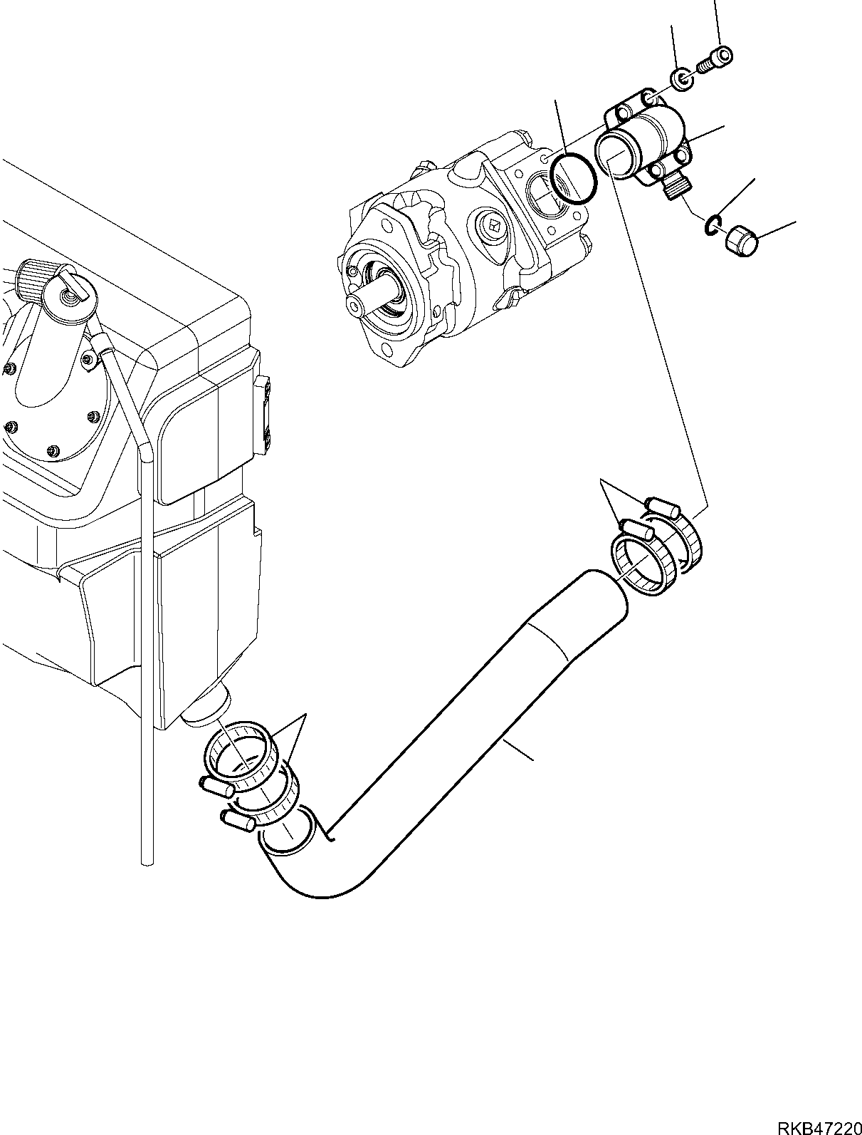 Backhoeloaders Komatsu / WB97R-5E0 S/N F80211 - UP(WB97R5E1) / HYDRAULIC PIPING (SUCTION LINE)(F-6400 : 6400)