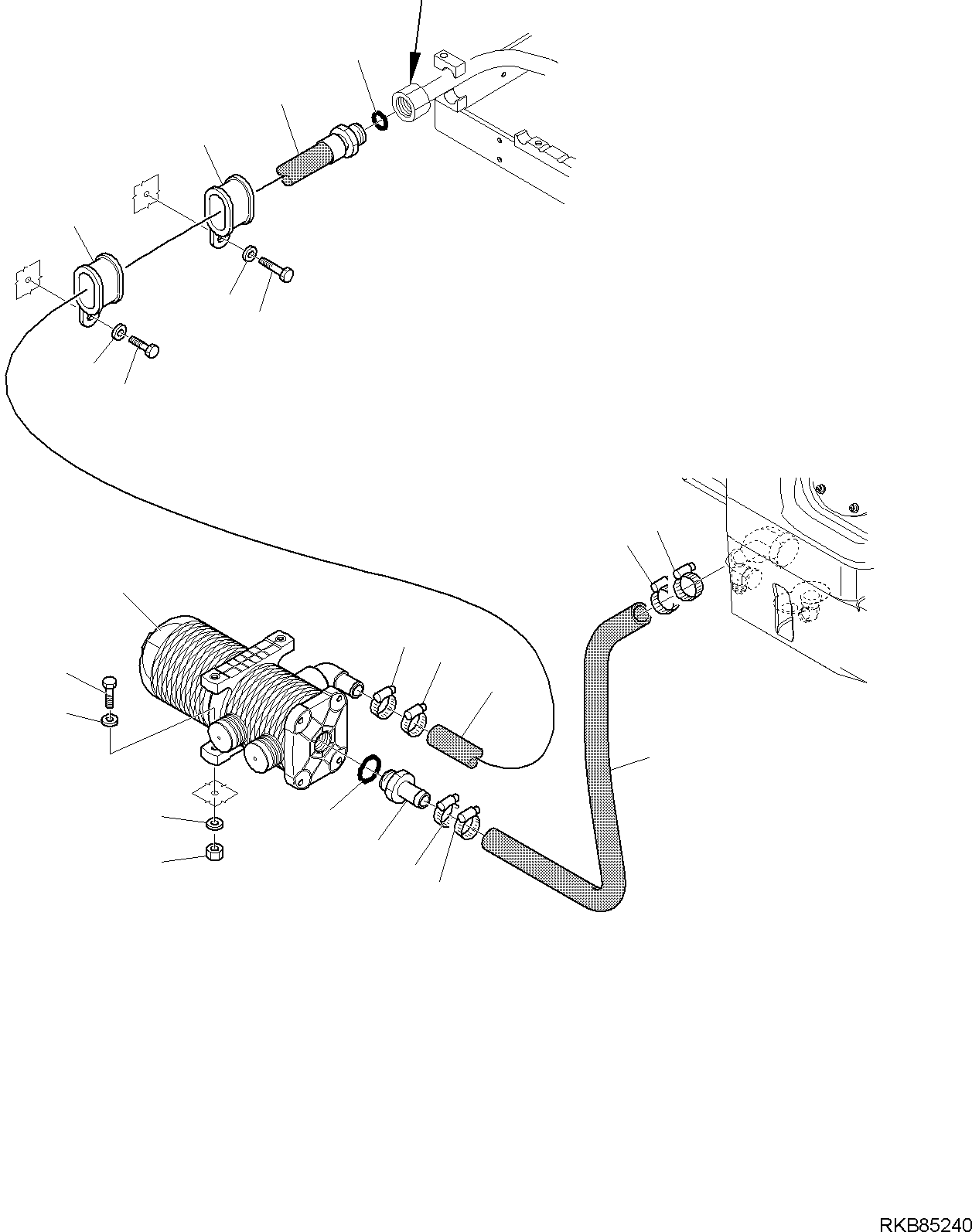 Backhoeloaders Komatsu / WB97R-5E0 S/N F80211 - UP(WB97R5E1) / HYDRAULIC PIPING (RETURN LINE) (2/5)(F-6417 : 6417)