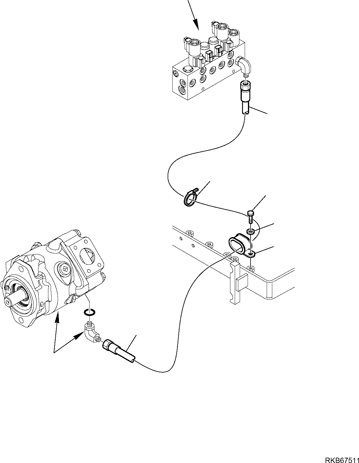 Backhoeloaders Komatsu / WB97R-5E0 S/N F80211 - UP(WB97R5E1) / HYDRAULIC PIPING (POWER MODE)(F-6465 : 6465)