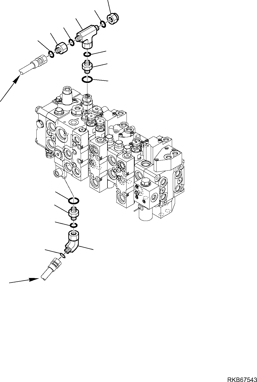Backhoeloaders Komatsu / WB97R-5E0 S/N F80211 - UP(WB97R5E1) / HYDRAULIC PIPING (LOAD SENSING) (1/2)(F-6470 : 6470)