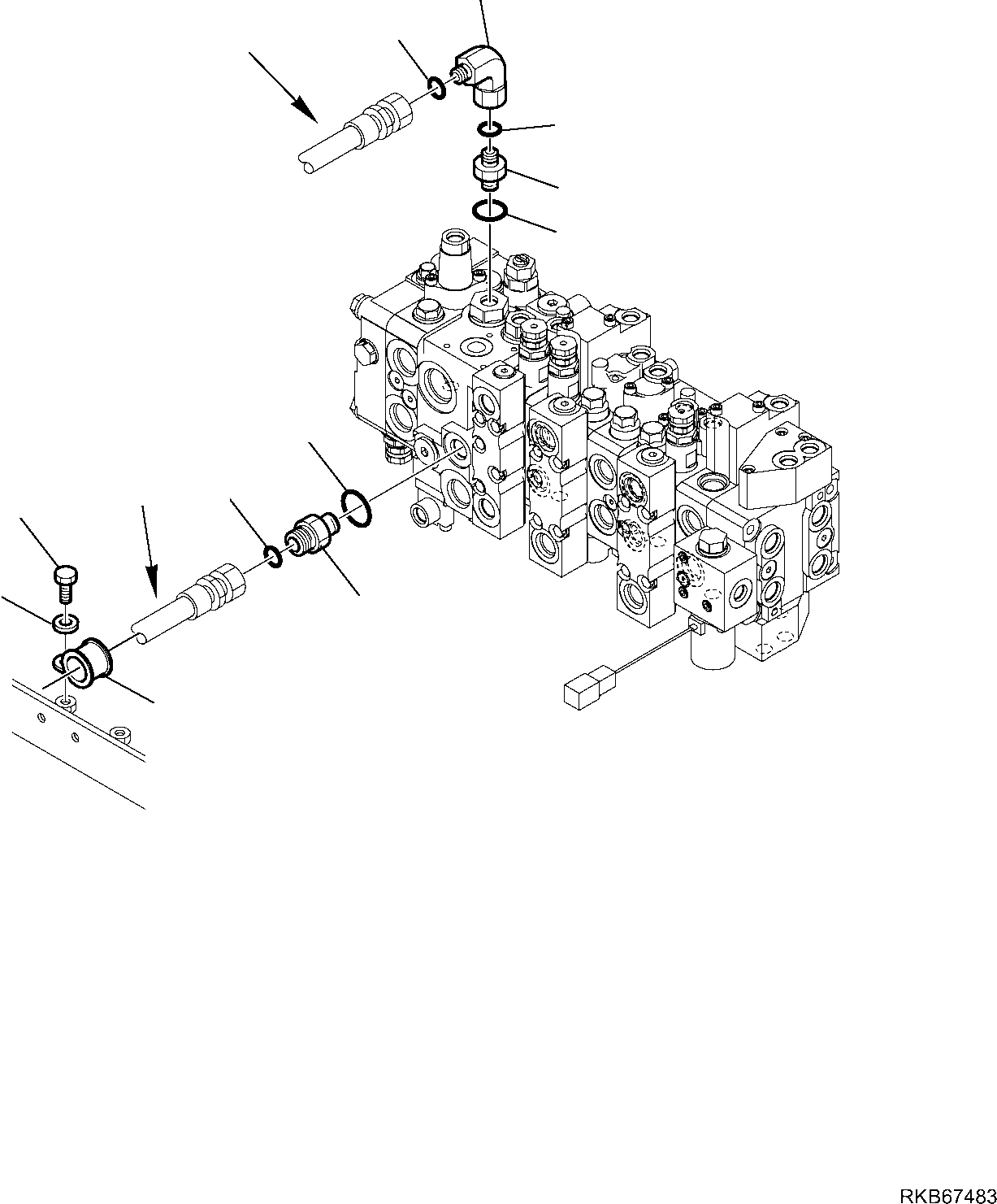 Backhoeloaders Komatsu / WB97R-5E0 S/N F80211 - UP(WB97R5E1) / HYDRAULIC PIPING (STEERING LINE) (1/4)(F-6500 : 6500)