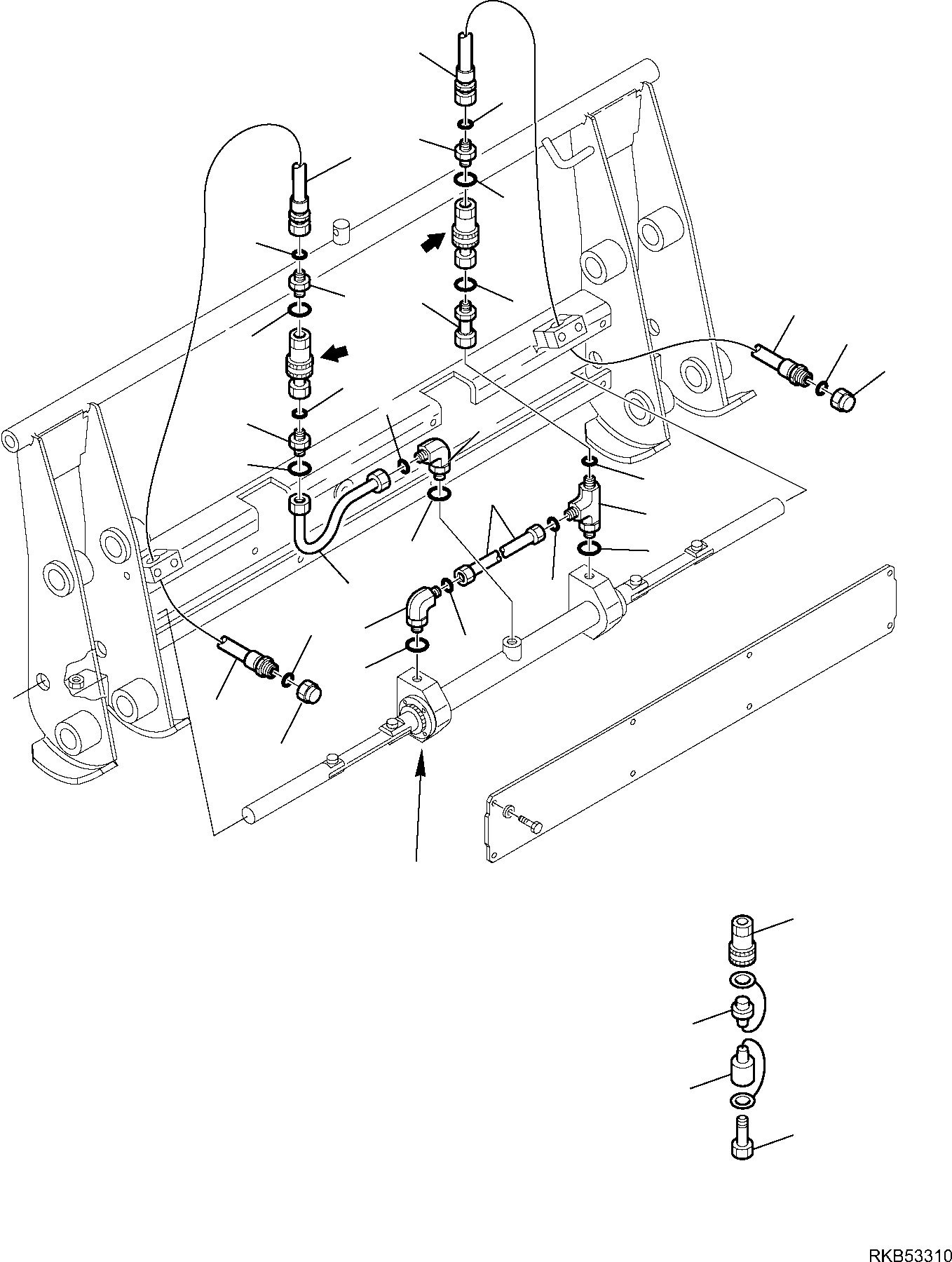 Backhoeloaders Komatsu / WB97R-5E0 S/N F80211 - UP(WB97R5E1) / HYDRAULIC PIPING (FAST COUPLING HYDRAULIC LINE)(F-6650 : 6650)