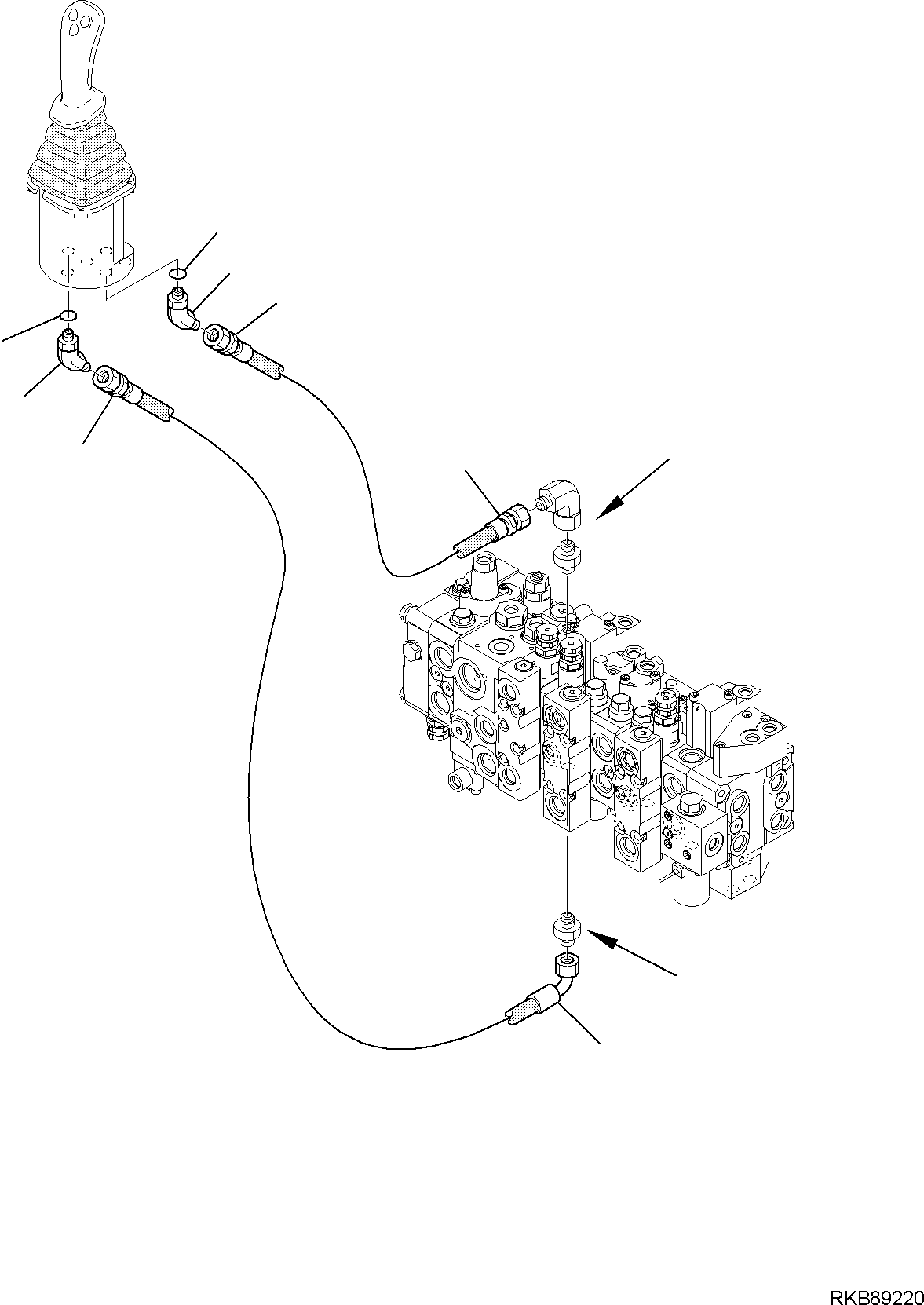 Backhoeloaders Komatsu / WB97R-5E0 S/N F80211 - UP(WB97R5E1) / HYDRAULIC PIPING (SERVOCONTROL LINE) (BOOM SWING CYLINDER LINE)  (WITH BACKHOE PATTERN CHANGE)(F-6707 : 6707)