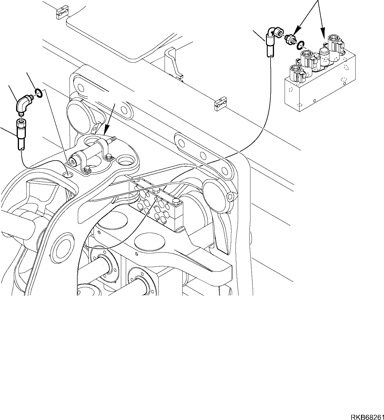 Backhoeloaders Komatsu / WB97R-5E0 S/N F80211 - UP(WB97R5E1) / HYDRAULIC PIPING (BOOM LOCKING LINE)(F-6715 : 6715)