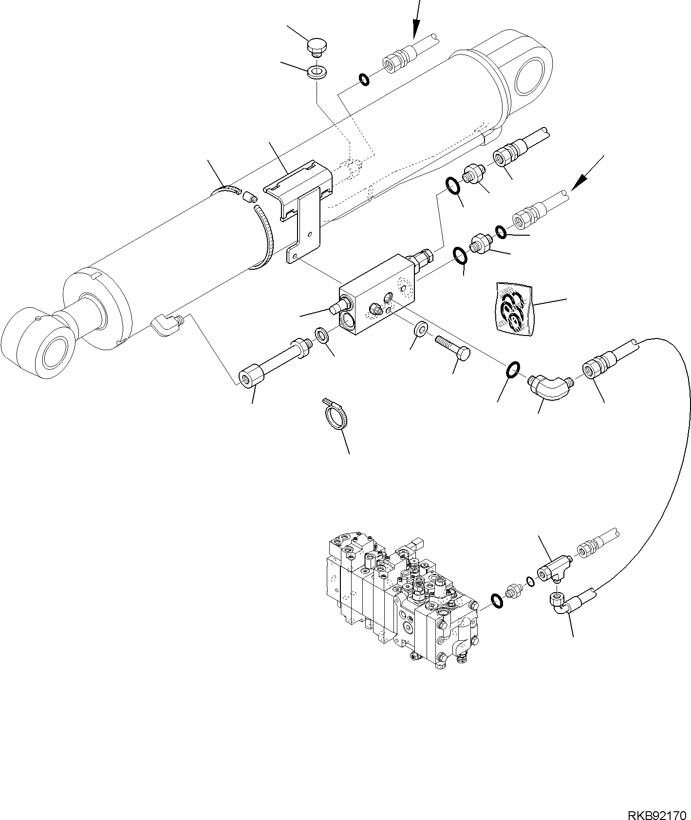 Backhoeloaders Komatsu / WB97R-5E0 S/N F80211 - UP(WB97R5E1) / HYDRAULIC PIPING (ARM LINE) (SAFETY VALVE) (2/2)(F-6741 : 6741)
