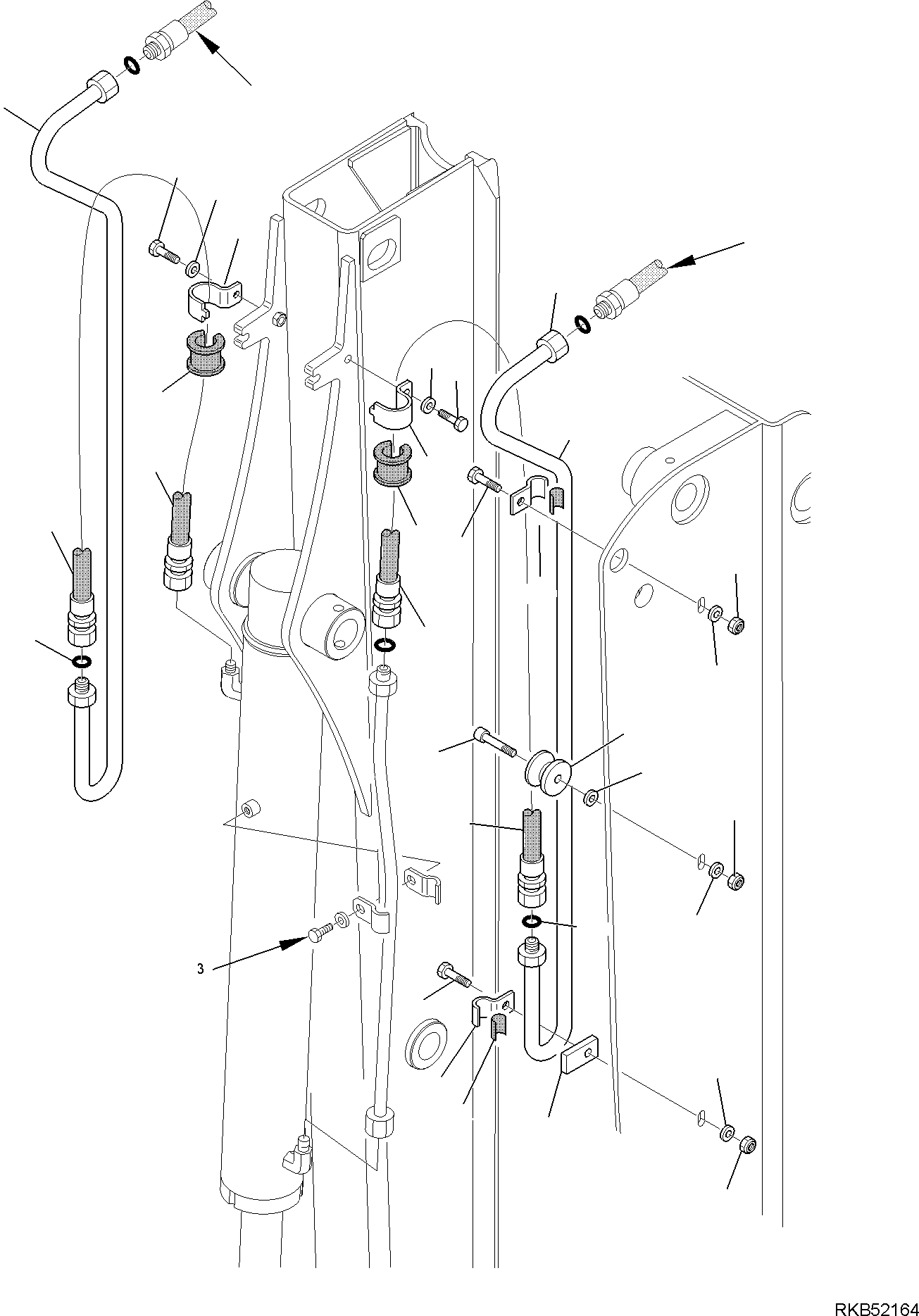 Backhoeloaders Komatsu / WB97R-5E0 S/N F80211 - UP(WB97R5E1) / HYDRAULIC PIPING (BUCKET LINE) (WITH TELESCOPIC ARM AND SIDE DIGGING BOOM) (2/2)(F-6751 : 6751)