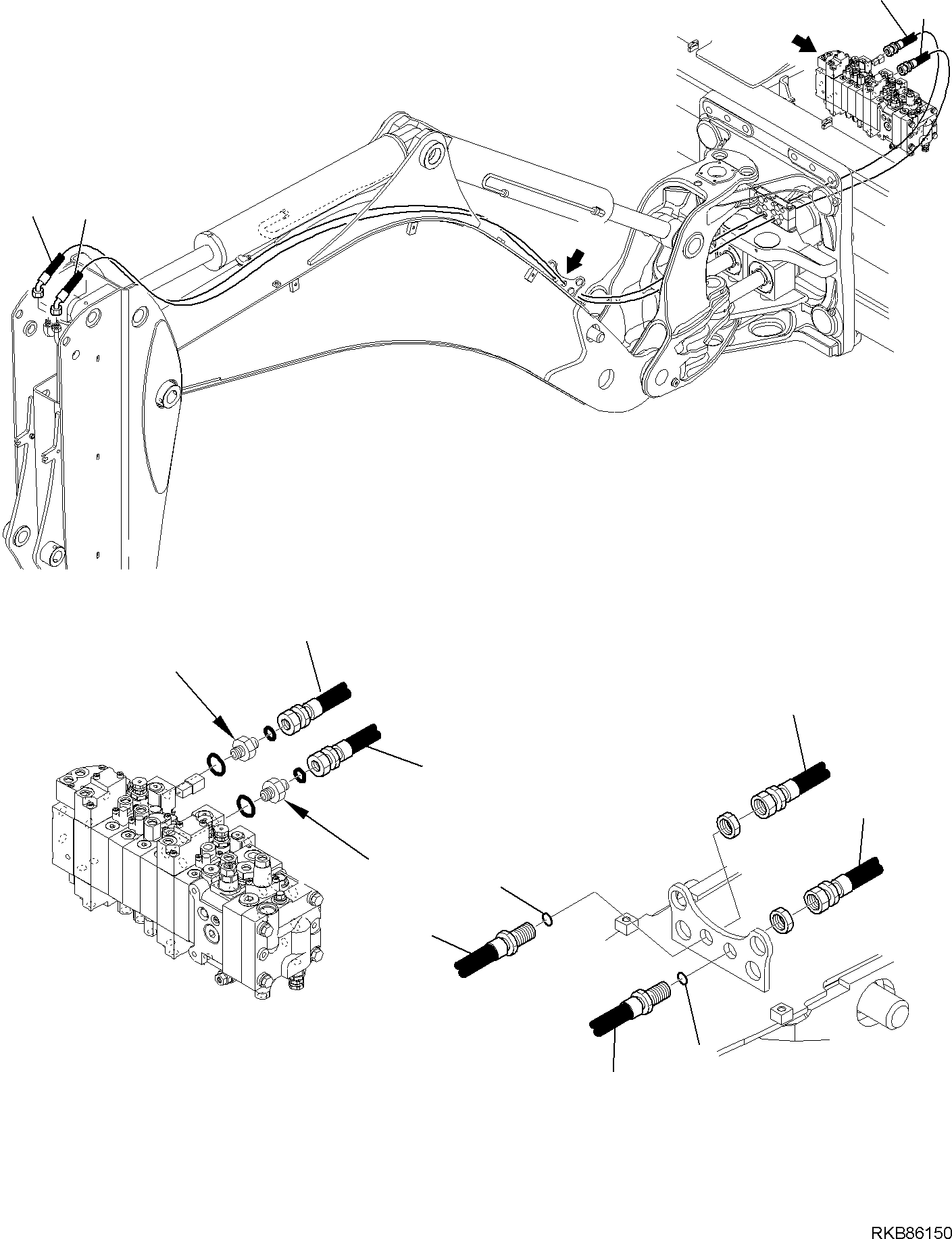 Backhoeloaders Komatsu / WB97R-5E0 S/N F80211 - UP(WB97R5E1) / HYDRAULIC PIPING (TELESCOPIC ARM LINE)(F-6761 : 6761)