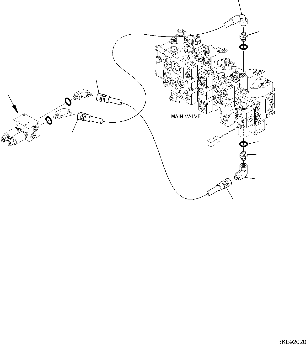 Backhoeloaders Komatsu / WB97R-5E0 S/N F80211 - UP(WB97R5E1) / HYDRAULIC PIPING (SERVOCONTROL LINE) (TELESCOPIC ARM LINE) (1/2)(F-6766 : 6766)