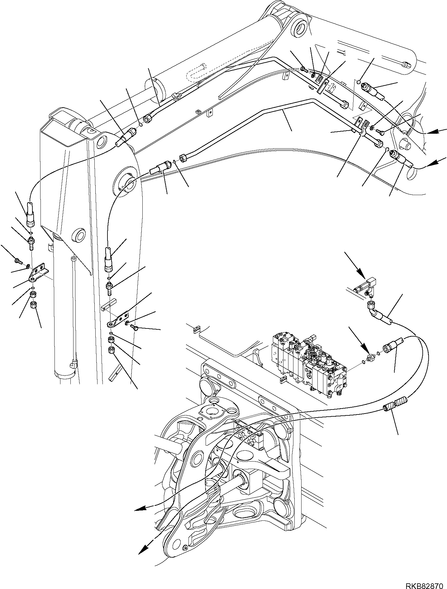 Backhoeloaders Komatsu / WB97R-5E0 S/N F80211 - UP(WB97R5E1) / HYDRAULIC PIPING (HAMMER LINE)(F-6770 : 6770)