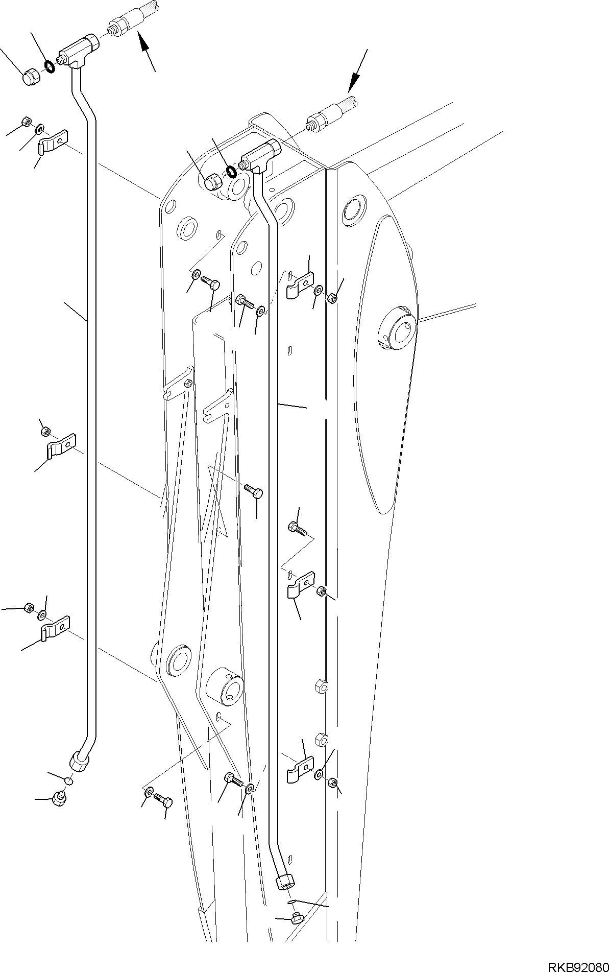 Backhoeloaders Komatsu / WB97R-5E0 S/N F80211 - UP(WB97R5E1) / HYDRAULIC PIPING (HAMMER LINE) (WITH TELESCOPIC ARM) (AUSTRALIA VERSION) (2/2)(F-6782 : 6782)