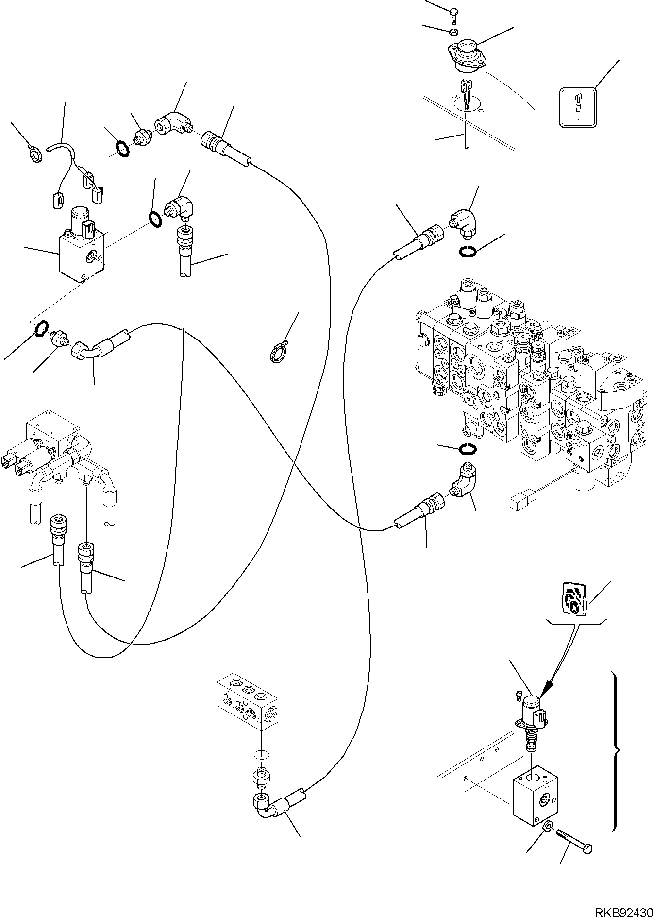 Backhoeloaders Komatsu / WB97R-5E0 S/N F80211 - UP(WB97R5E1) / HYDRAULIC PIPING (SERVOCONTROL LINE) (HAMMER AND TELESCOPIC ARM LINE) (1/2)(F-6787 : 6787)