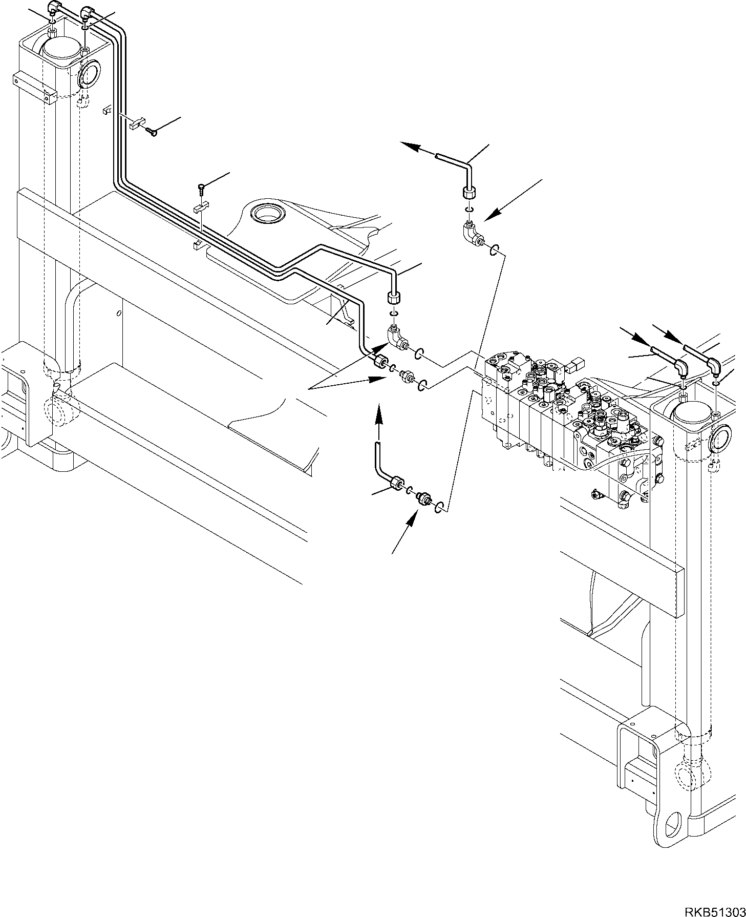Backhoeloaders Komatsu / WB97R-5E0 S/N F80211 - UP(WB97R5E1) / HYDRAULIC PIPING (OUTRIGGER LINE)(F-6810 : 6810)