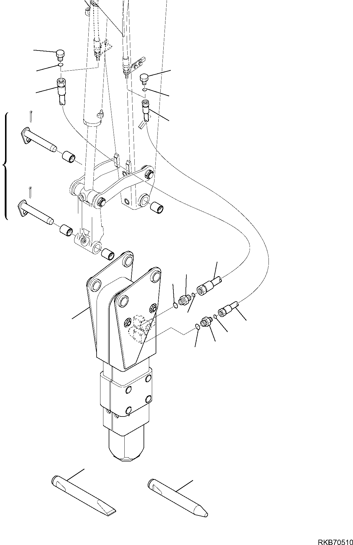 Backhoeloaders Komatsu / WB97R-5E0 S/N F80211 - UP(WB97R5E1) / HAMMER HP600 (1/3)(F-6940 : 6940)