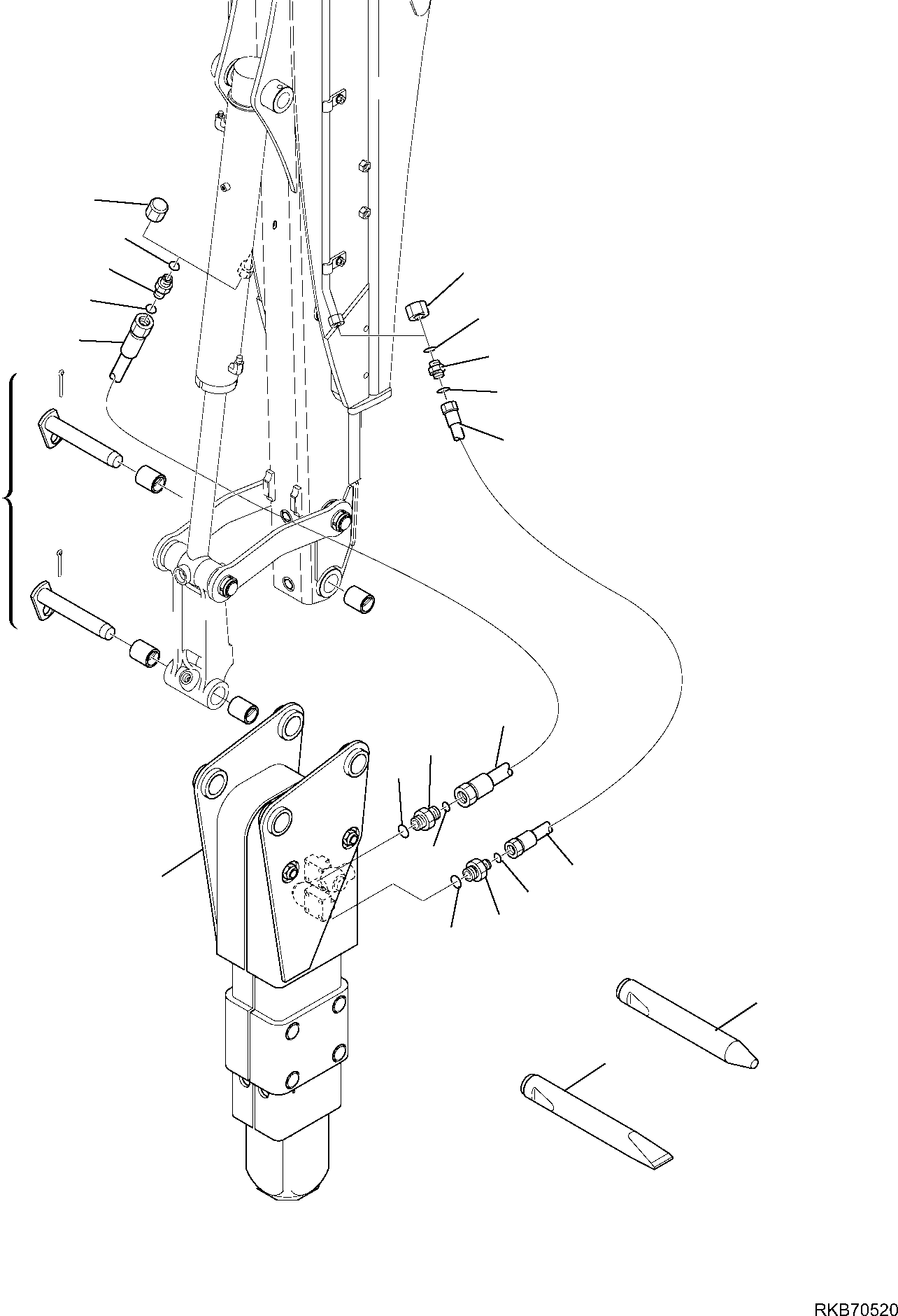 Backhoeloaders Komatsu / WB97R-5E0 S/N F80211 - UP(WB97R5E1) / HAMMER HP600 (WITH TELESCOPIC ARM) (1/3)(F-6942 : 6942)