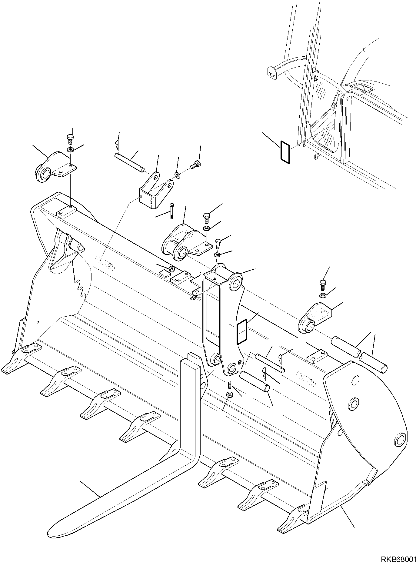 Backhoeloaders Komatsu / WB97R-5E0 S/N F80211 - UP(WB97R5E1) / BUCKET 4 IN 1 (HEAVY DUTY) (WITH FORKS)(G-7112 : 7112)