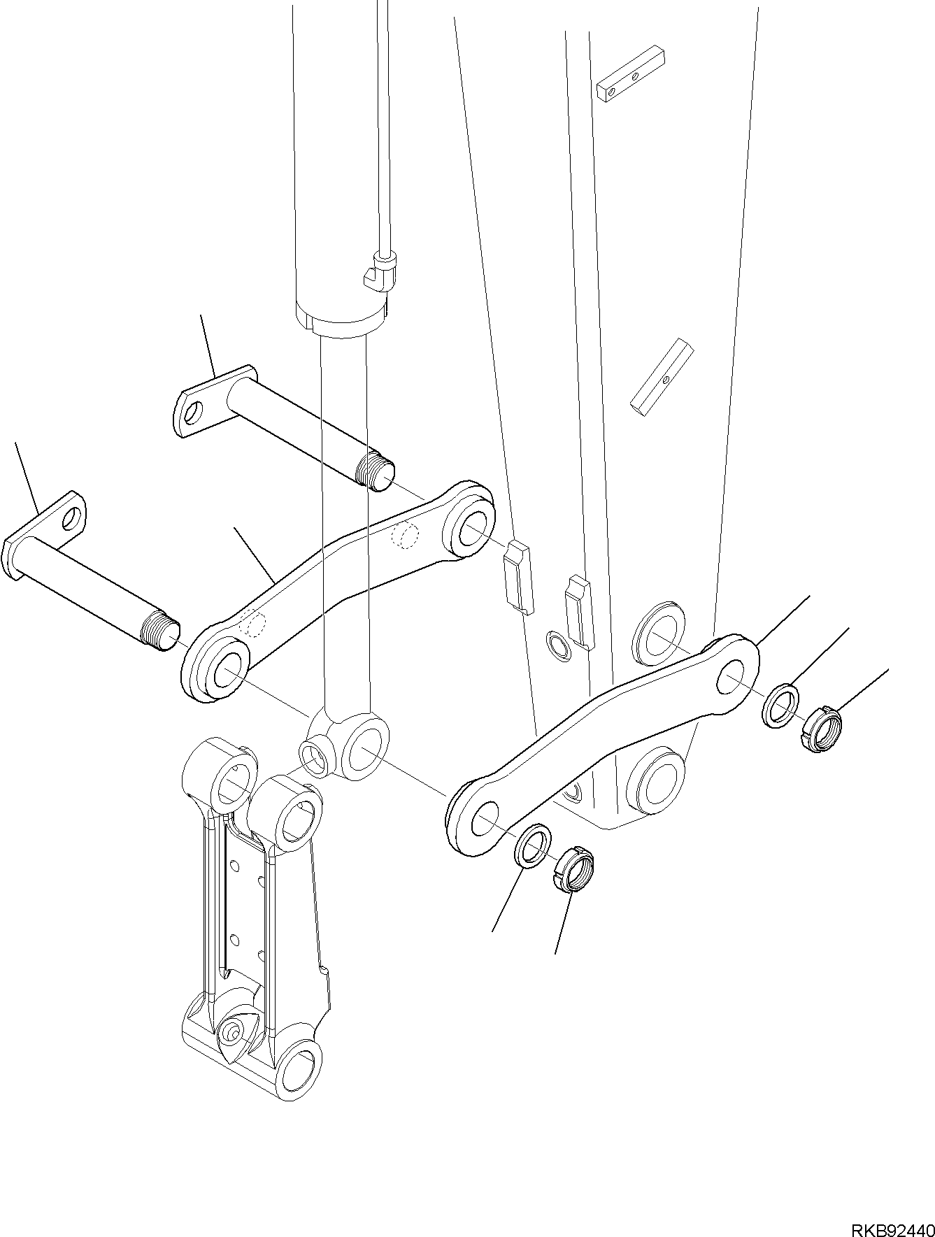 Backhoeloaders Komatsu / WB97R-5E0 S/N F80211 - UP(WB97R5E1) / BUCKET LINK (WITH HOOK) (1/2)(G-7423 : 7423)