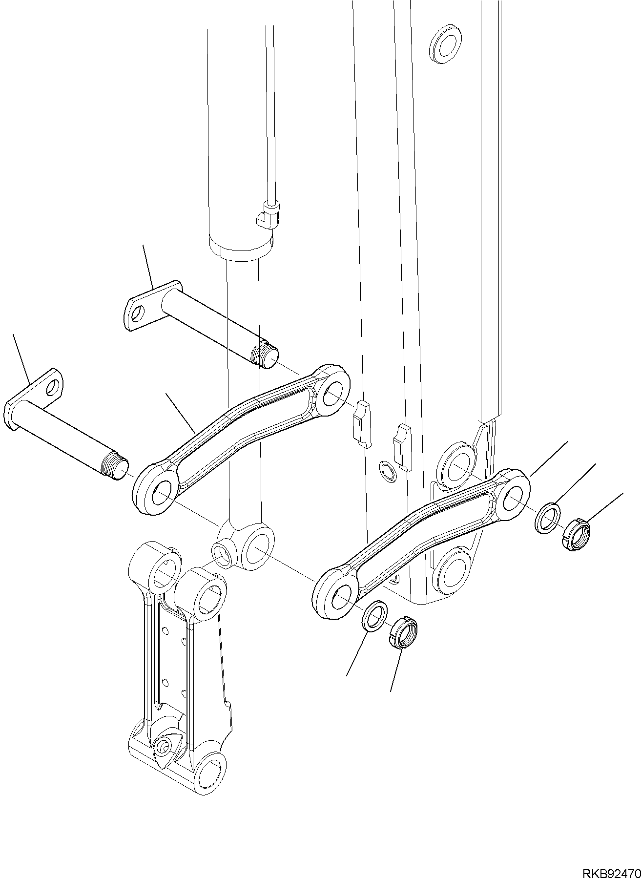 Backhoeloaders Komatsu / WB97R-5E0 S/N F80211 - UP(WB97R5E1) / BUCKET LINK (WITH TELESCOPIC ARM) (WITH HOOK) (1/2)(G-7429 : 7429)