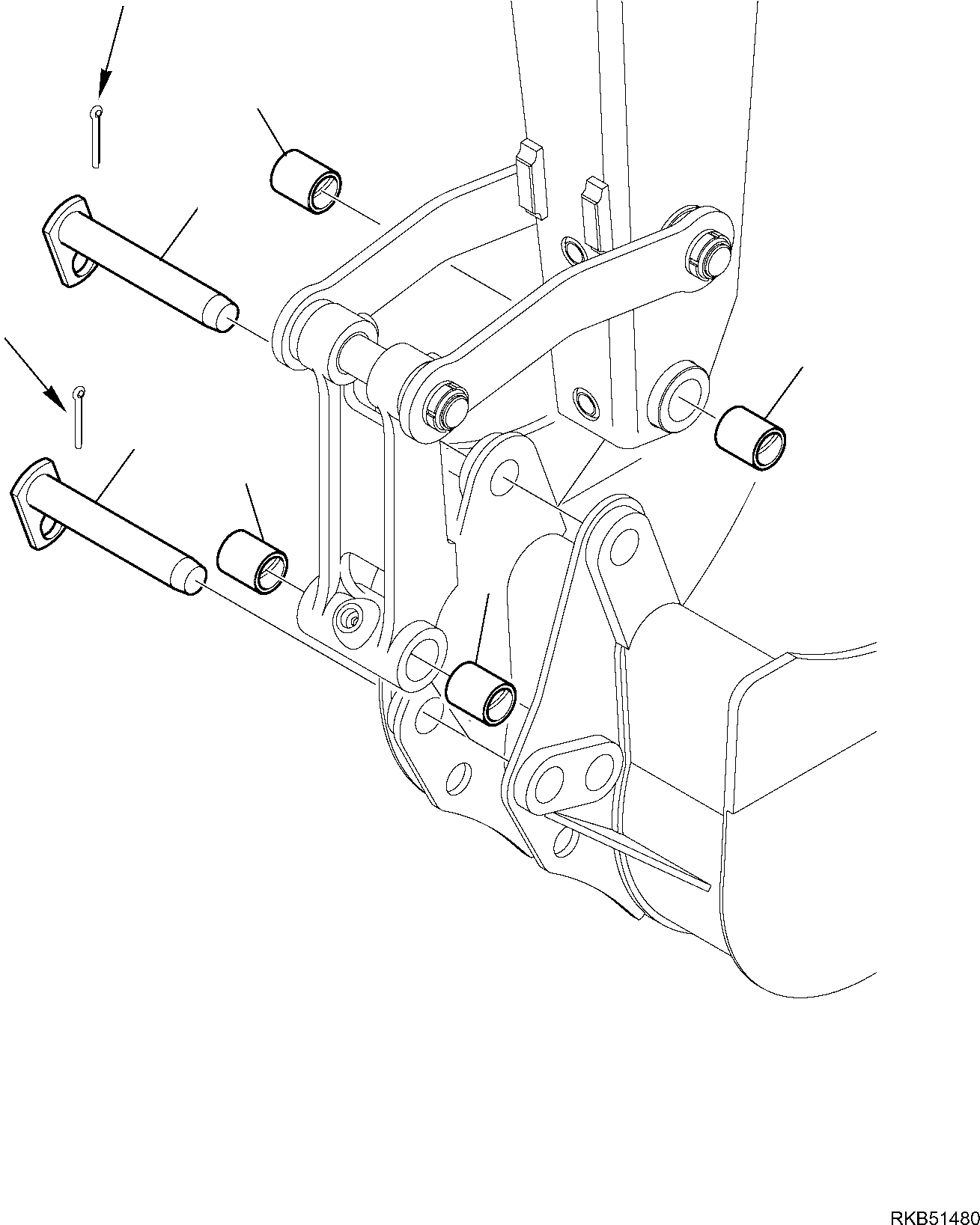 Backhoeloaders Komatsu / WB97R-5E0 S/N F80211 - UP(WB97R5E1) / BUCKET PIN (Ш 40 mm)(G-7440 : 7440)