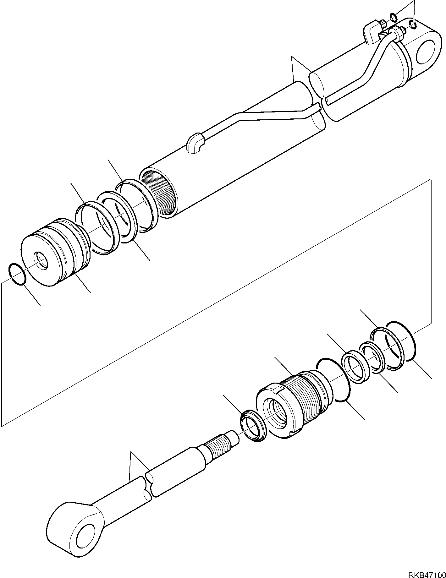 Backhoeloaders Komatsu / WB97R-5E0 S/N F80211 - UP(WB97R5E1) / TELESCOPIC ARM CYLINDER(G-7520 : 7520)