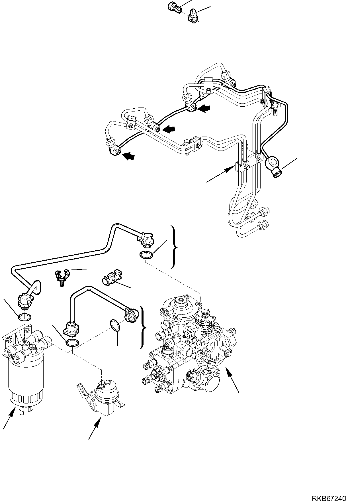 Backhoeloaders Komatsu / WB97R-5E0 S/N F90001 - UP(WB97R5EX) / FUEL LINE(A-0409 : 0409)