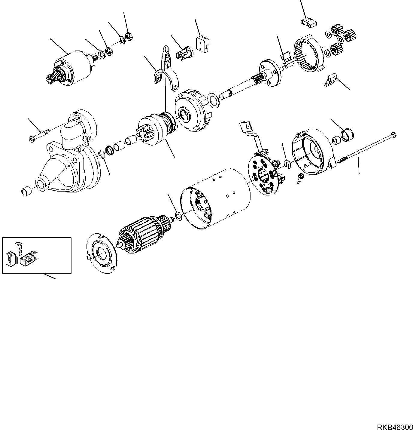 Backhoeloaders Komatsu / WB97R-5E0 S/N F90001 - UP(WB97R5EX) / STARTER MOTOR (2/2)(A-0690 : 0690)