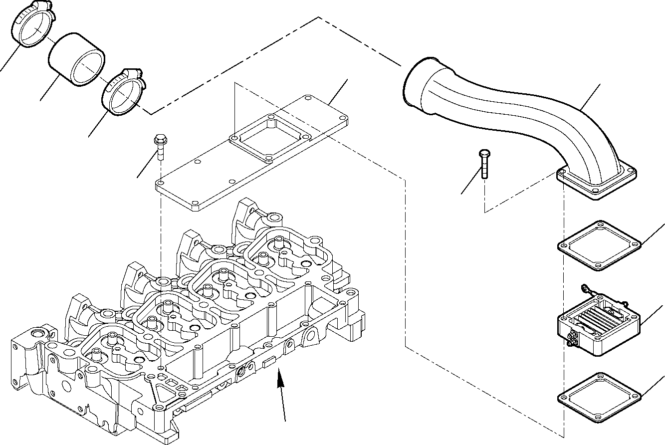 Komatsu parts book diagram for WB97S-5 S/N F00003-Up: AIR INTAKE MANIFOLD
