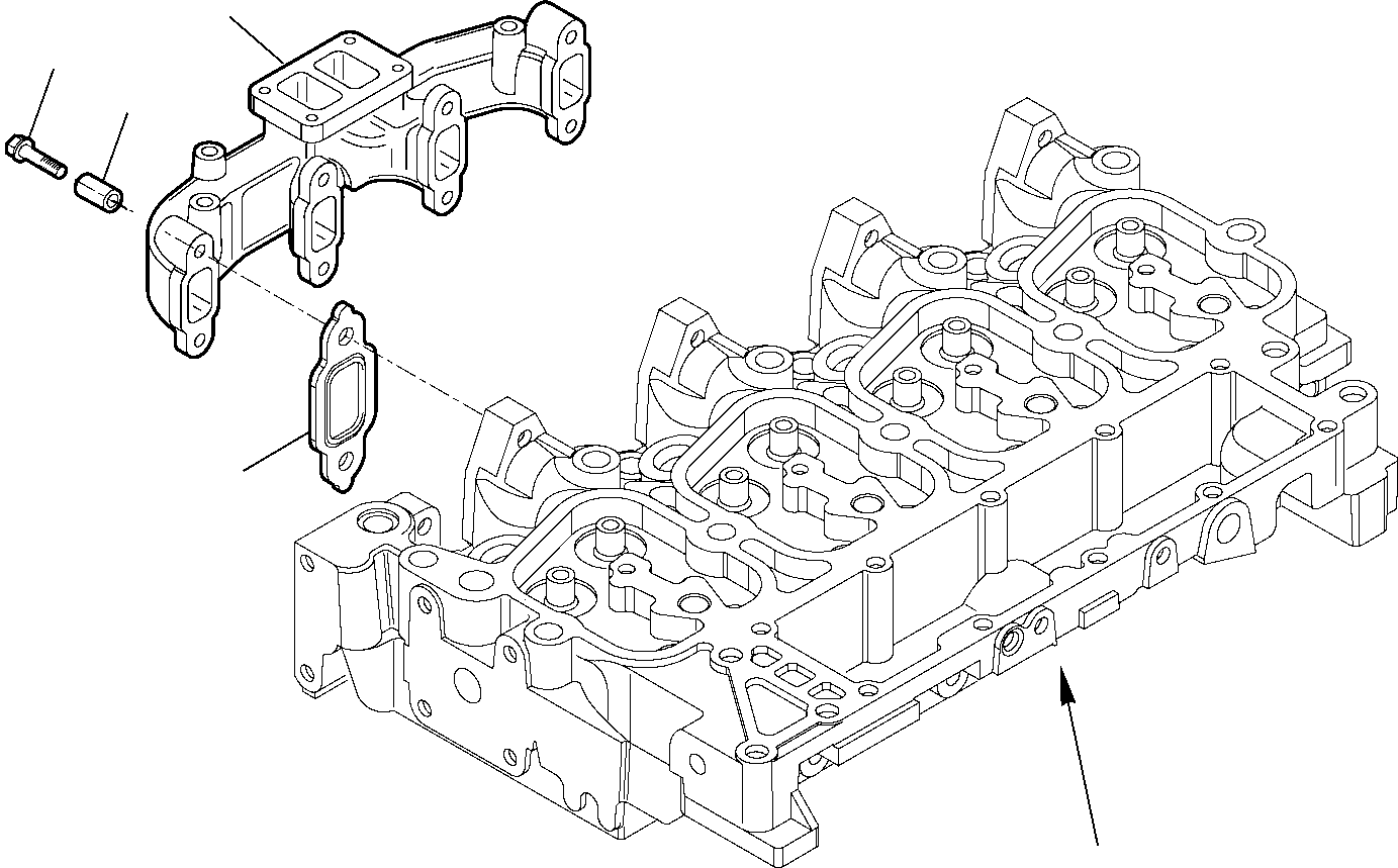 Komatsu parts book diagram for WB97S-5 S/N F00003-Up: EXHAUST MANIFOLD (1/3)