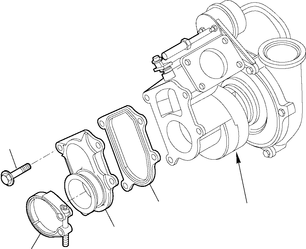Komatsu parts book diagram for WB97S-5 S/N F00003-Up: EXHAUST MANIFOLD (3/3)