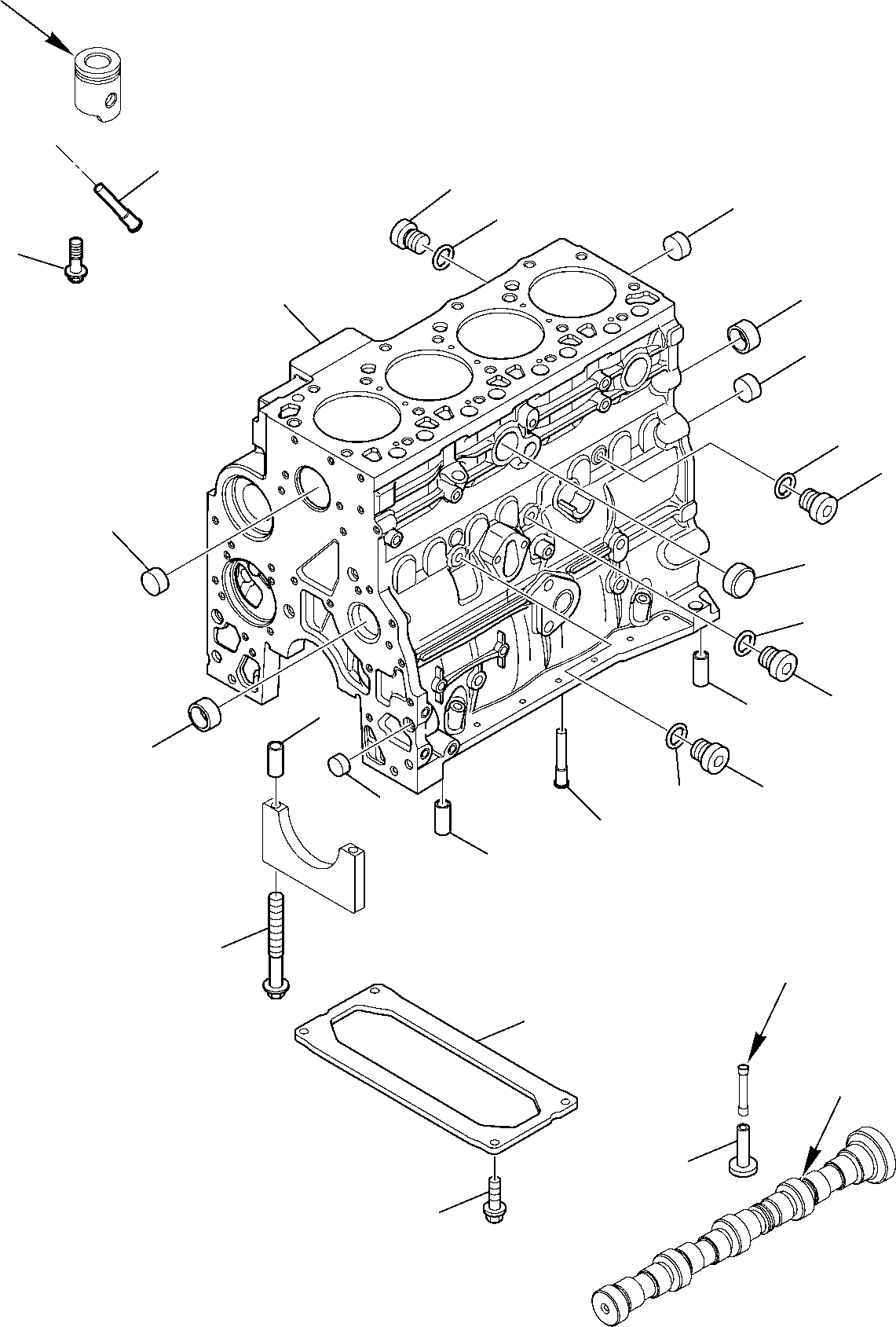 Komatsu parts book diagram for WB97S-5 S/N F00003-Up: CYLINDER BLOCK
