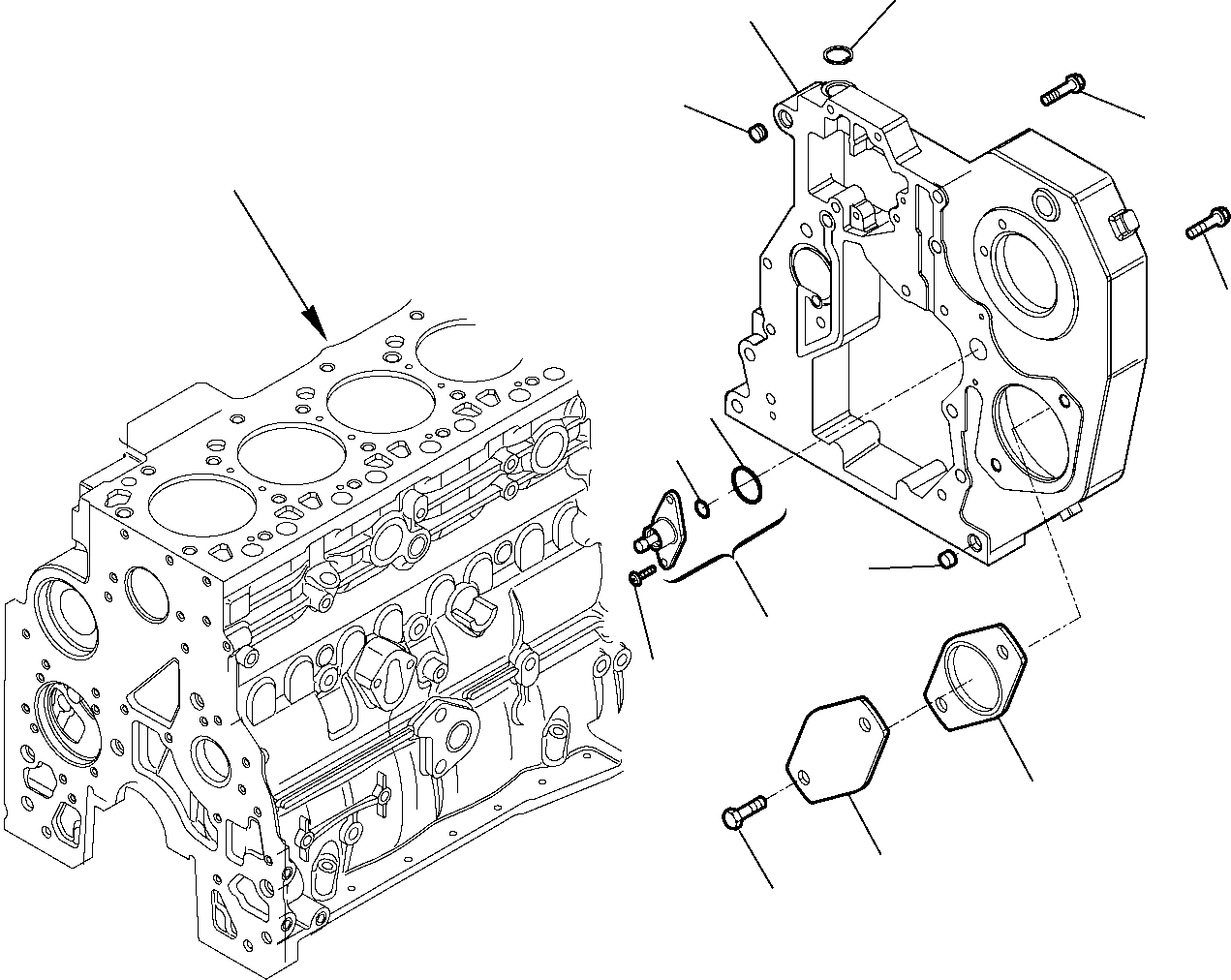Komatsu parts book diagram for WB97S-5 S/N F00003-Up: GEAR HOUSING